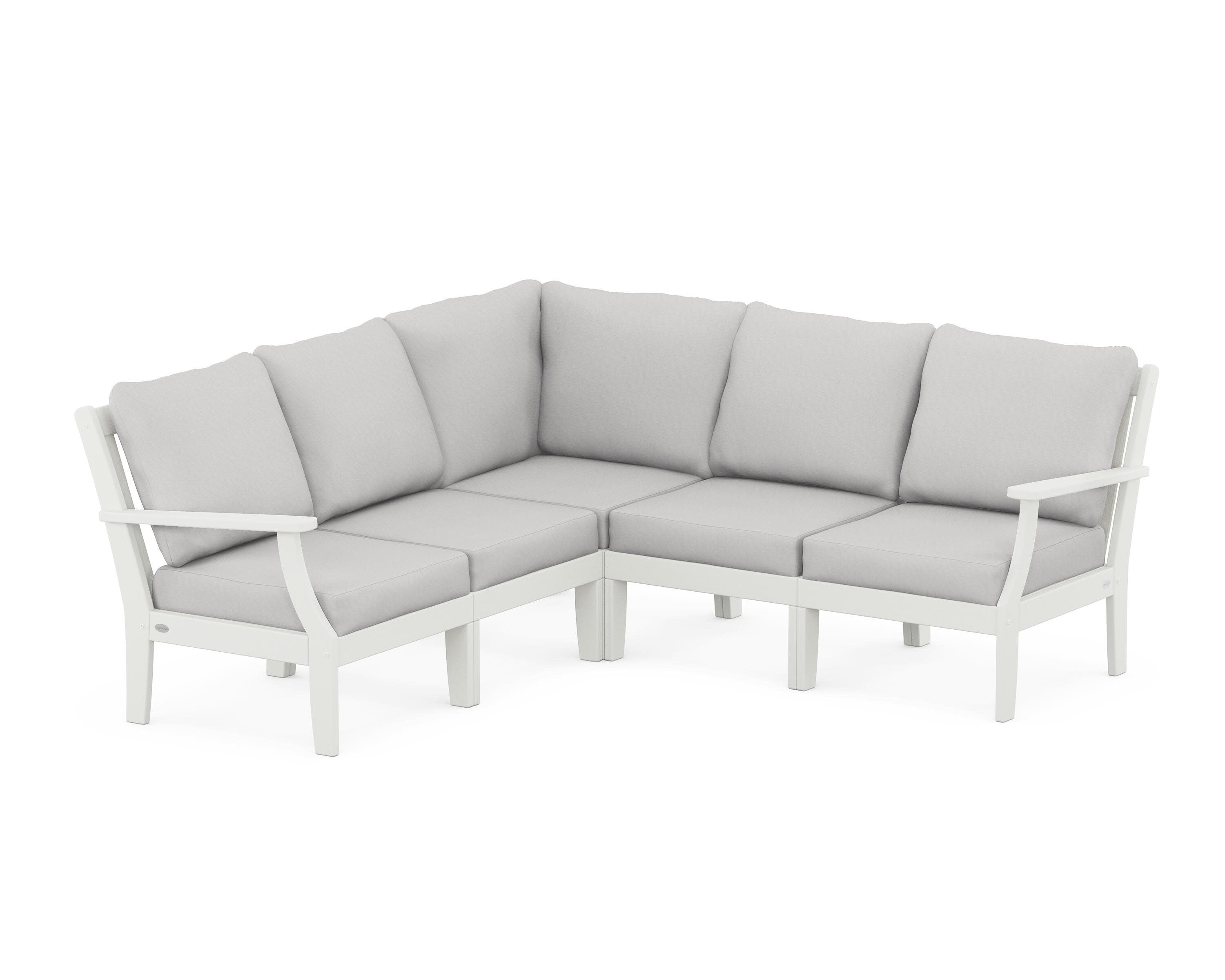 Braxton Modular 5-Piece Deep Seating Set in Vintage White / Diamond in the Rough