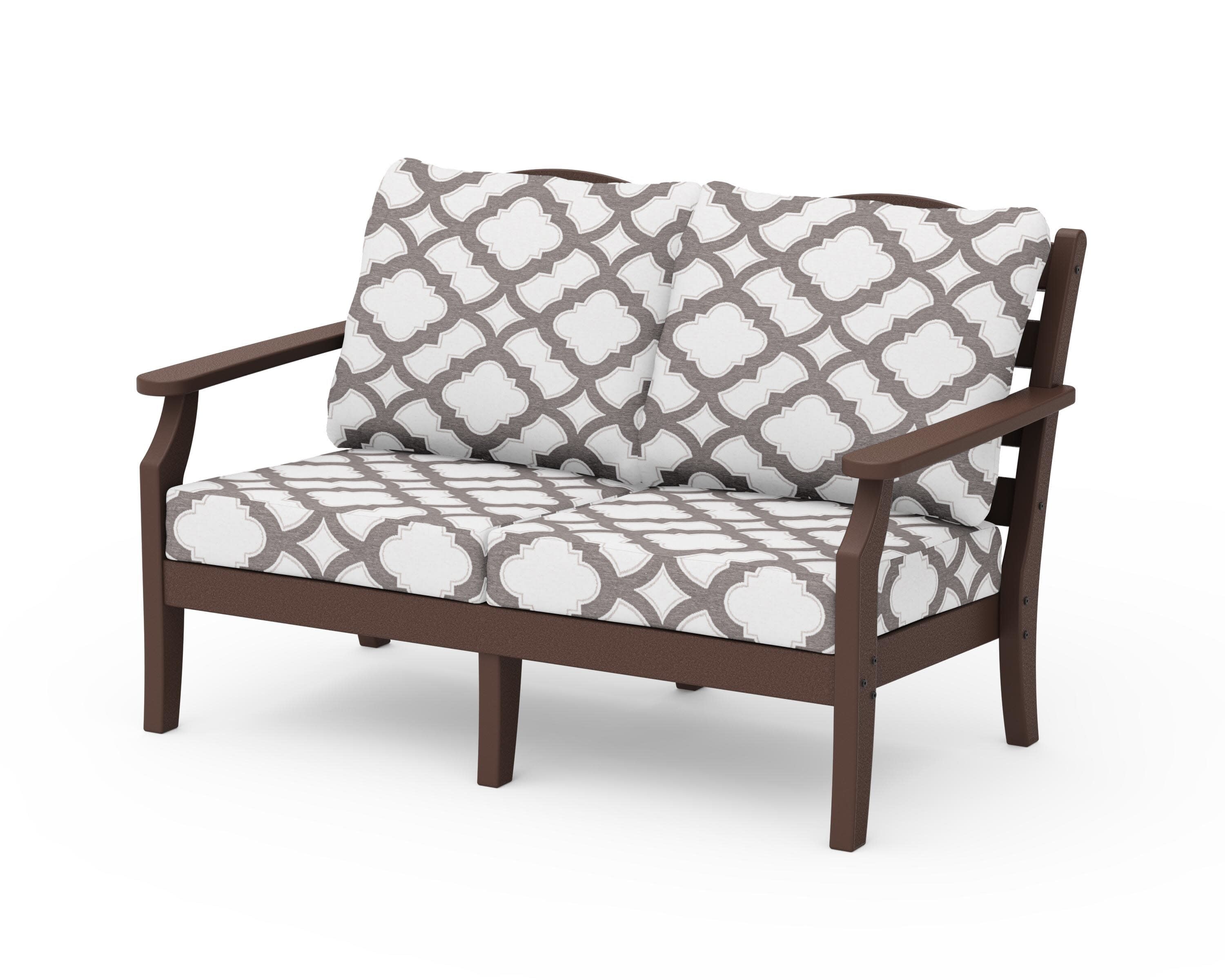 Savannah Deep Seating Loveseat in Mahogany / Trellis Grey Mist