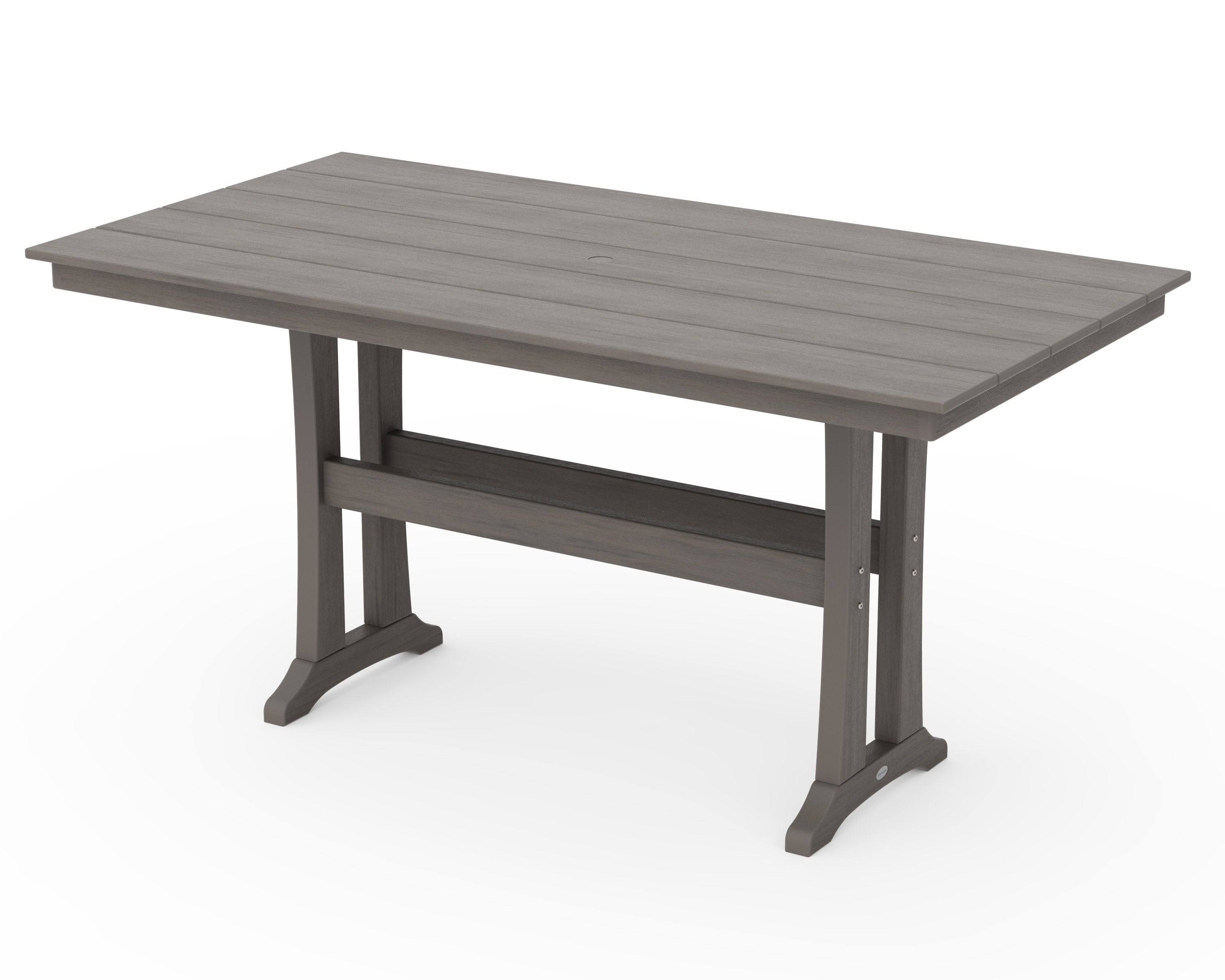 Farmhouse Trestle 37" x 72" Counter Table in Driftwood