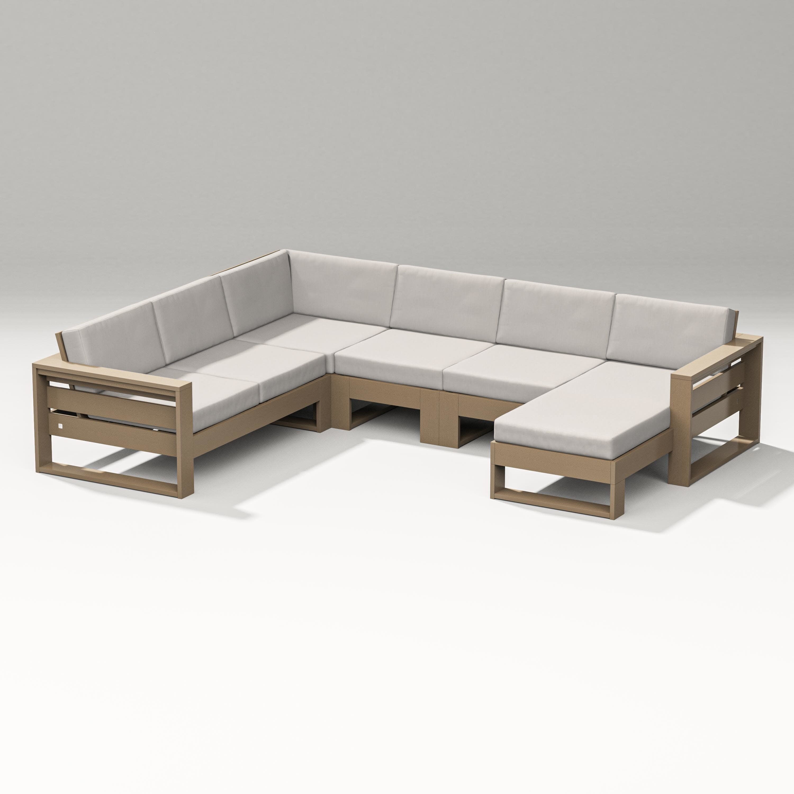 Latitude Corner Sectional with Right Chaise in Vintage Sahara / Cast Ash