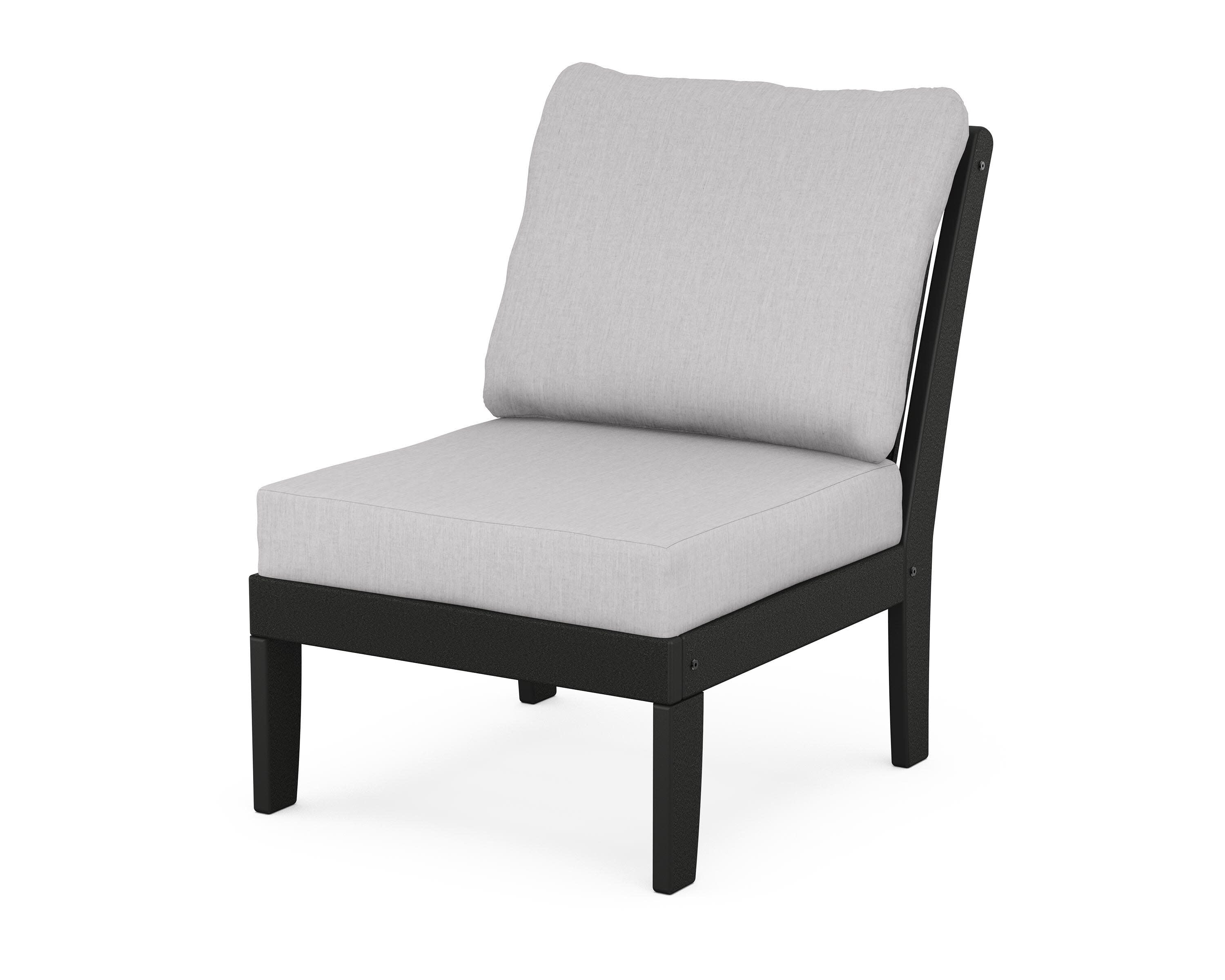 Braxton Modular Armless Chair in Black / Granite