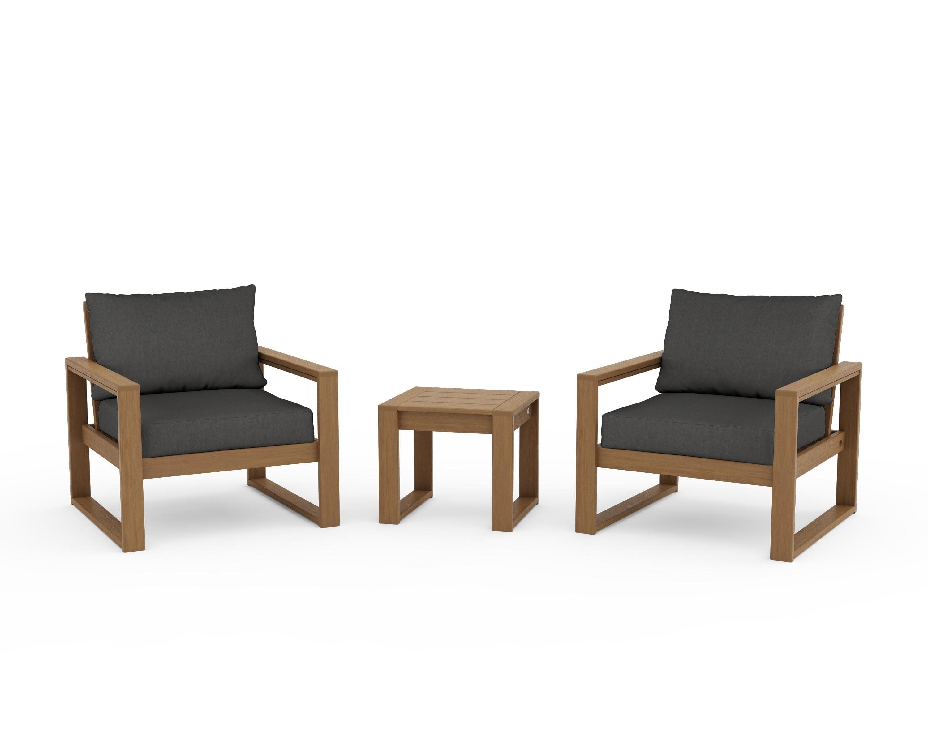 EDGE Sectional 3-Piece Deep Seating Set in Natural / Spectrum Carbon