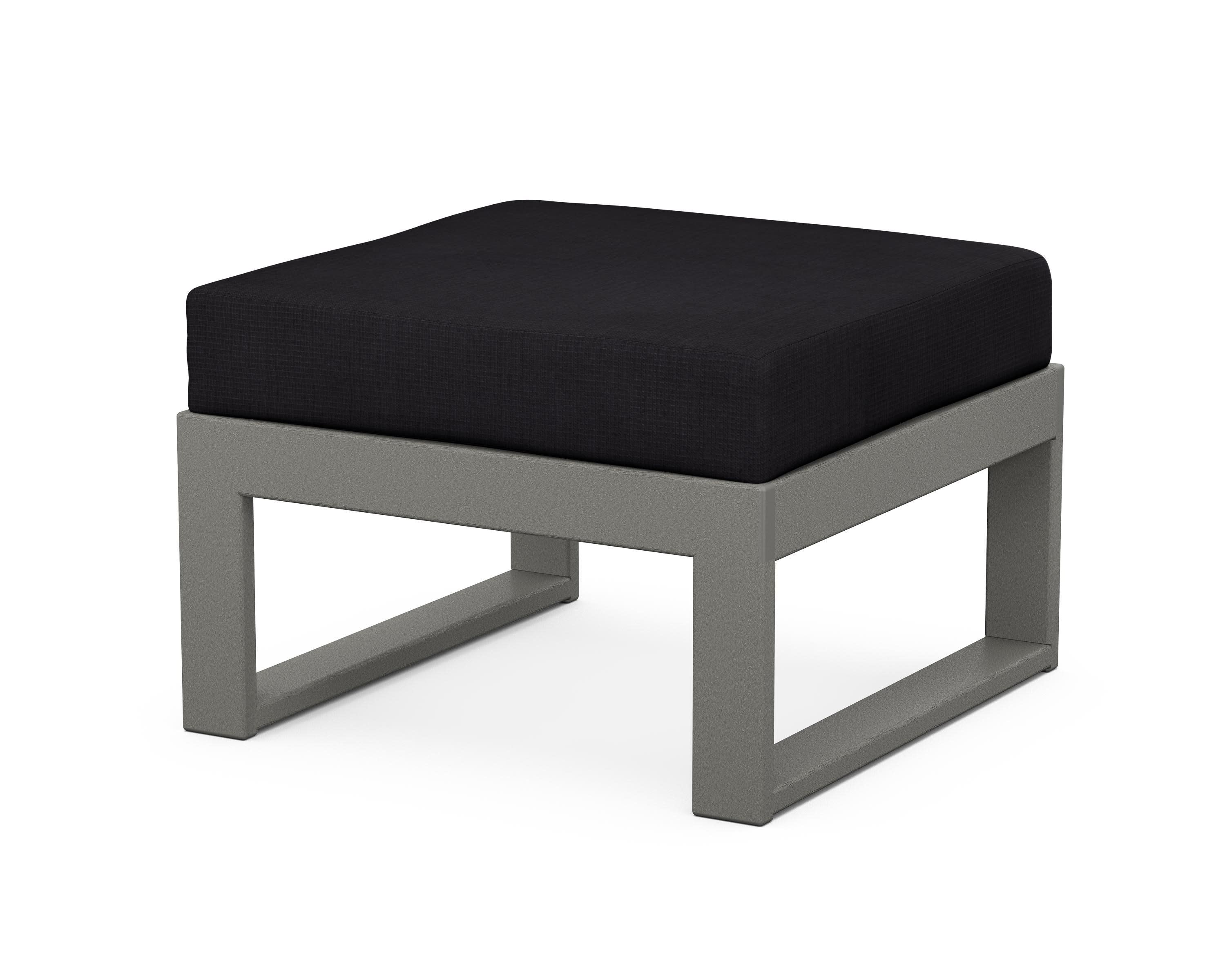 Modular Ottoman - Modern in Slate Grey / Midnight Linen