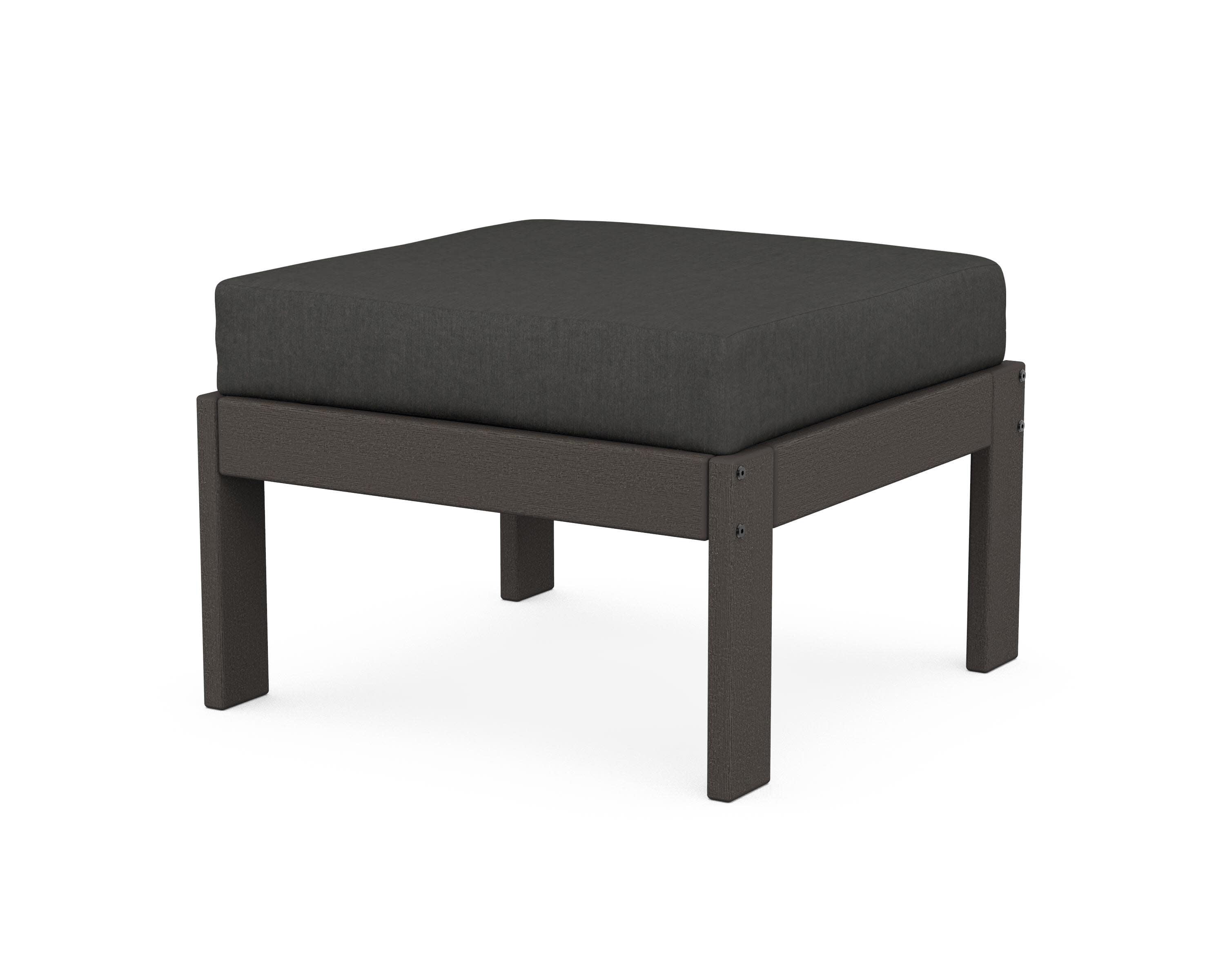 Vineyard Modular Ottoman in Vintage Coffee / Spectrum Carbon
