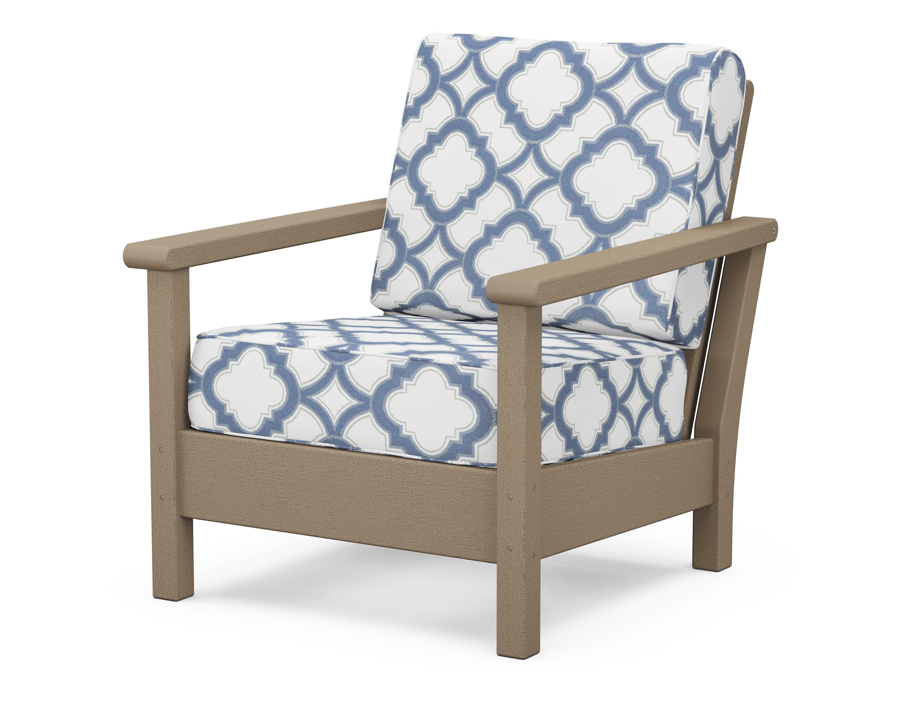 Harbour Deep Seating Chair in Vintage Sahara / Trellis Sky Blue