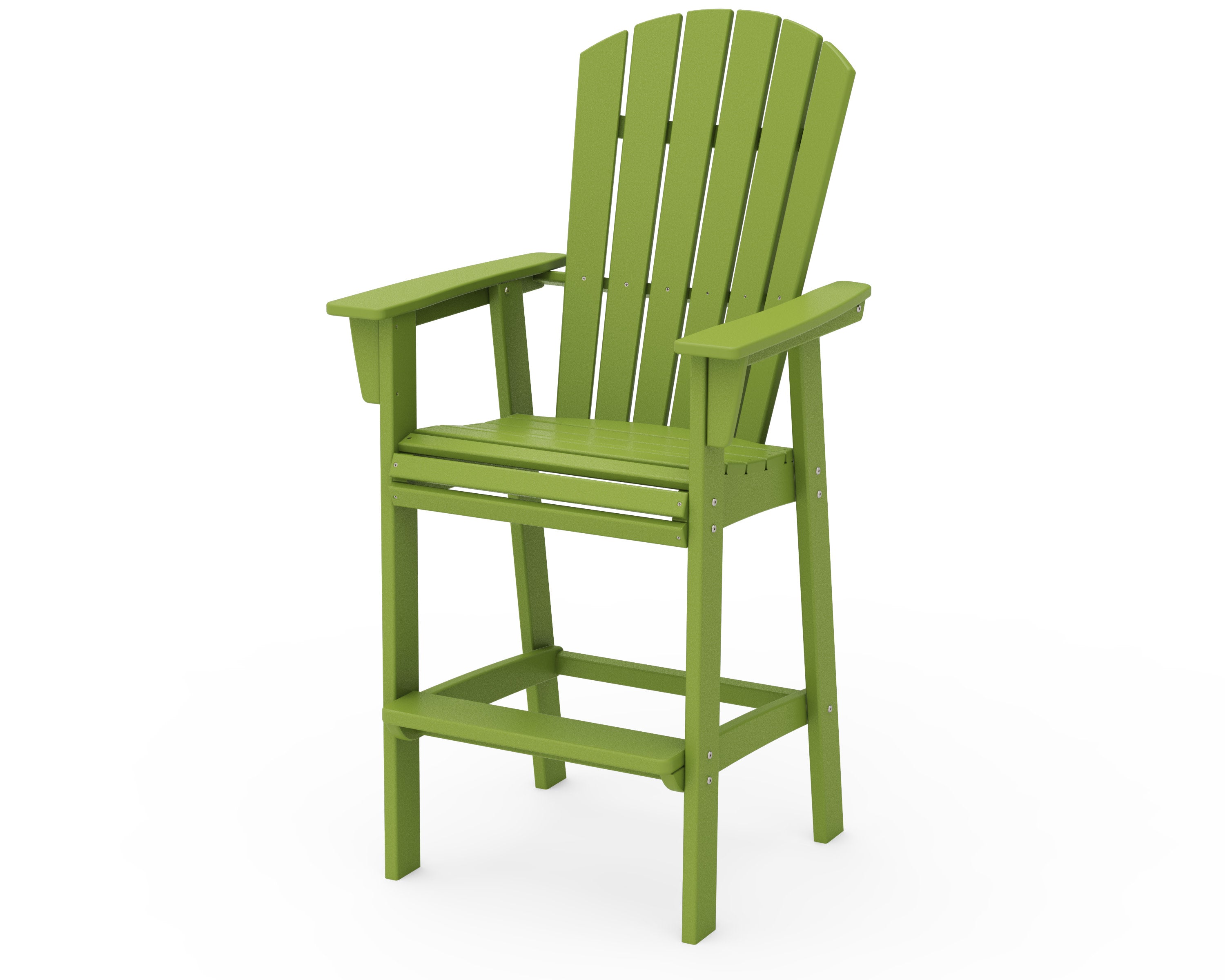 Nautical Curveback Adirondack Bar Chair in Lime