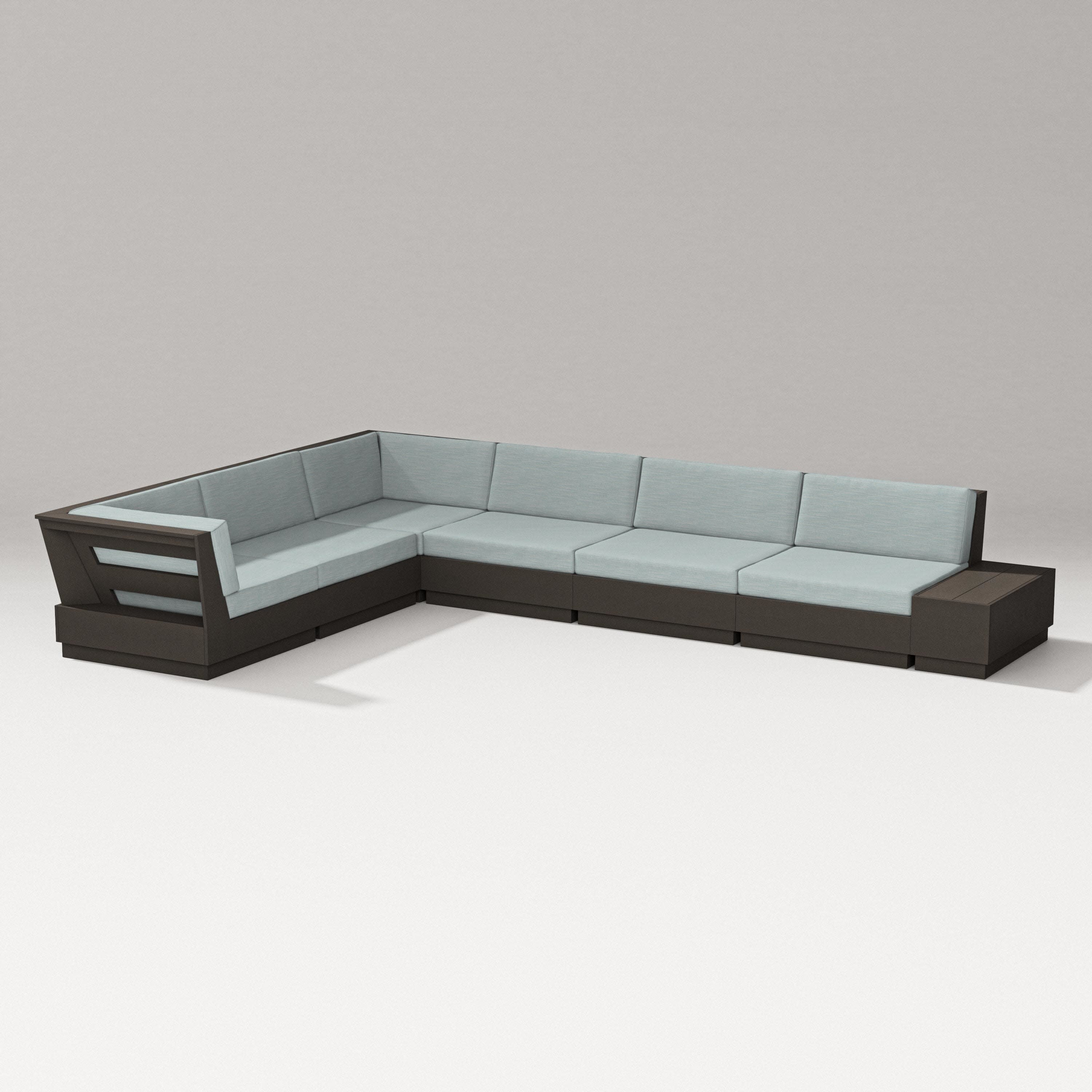Elevate 7-Piece Corner Sectional in Vintage Coffee / Soothe Mist