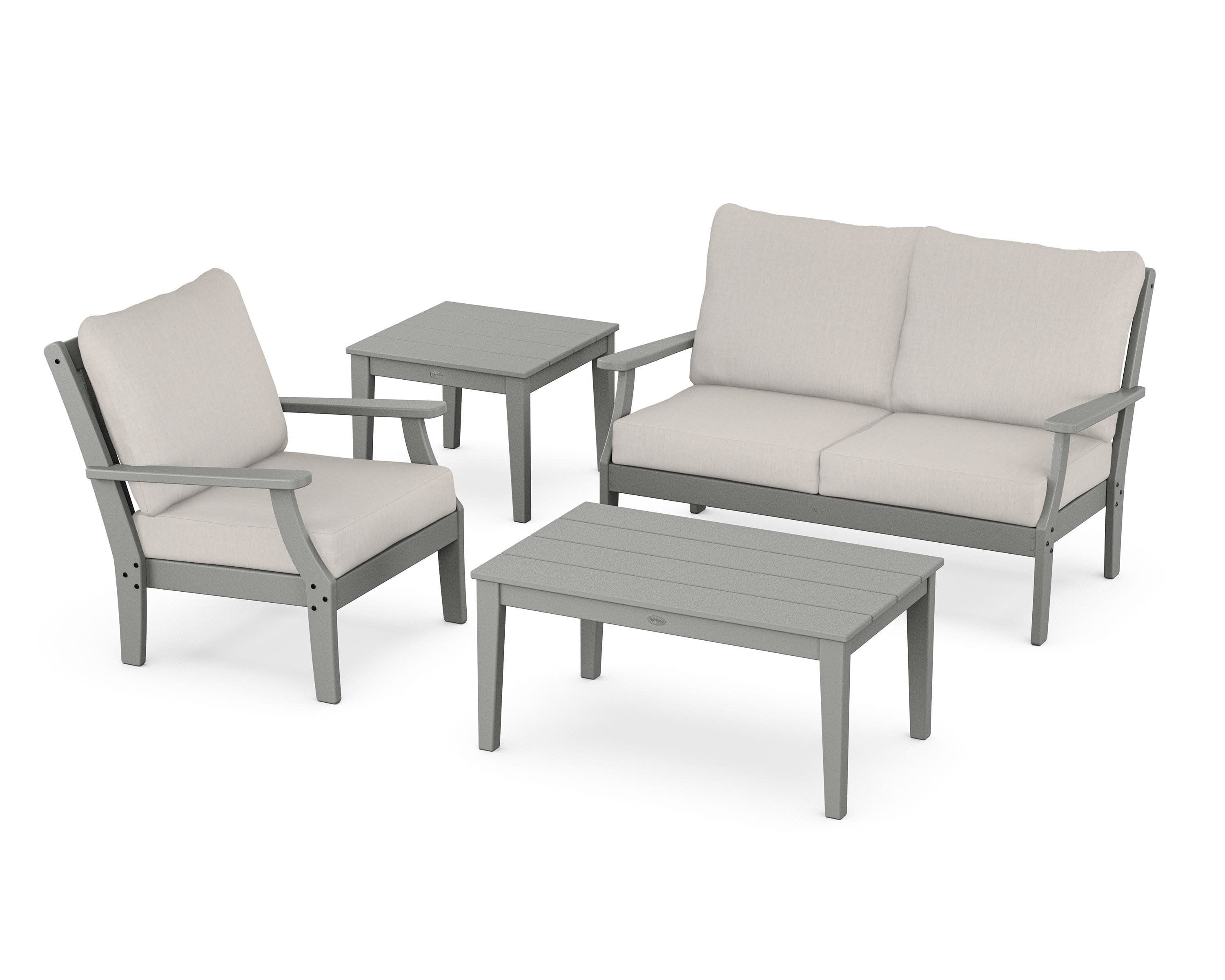 Braxton 4-Piece Deep Seating Set in Slate Grey / Cast Ash