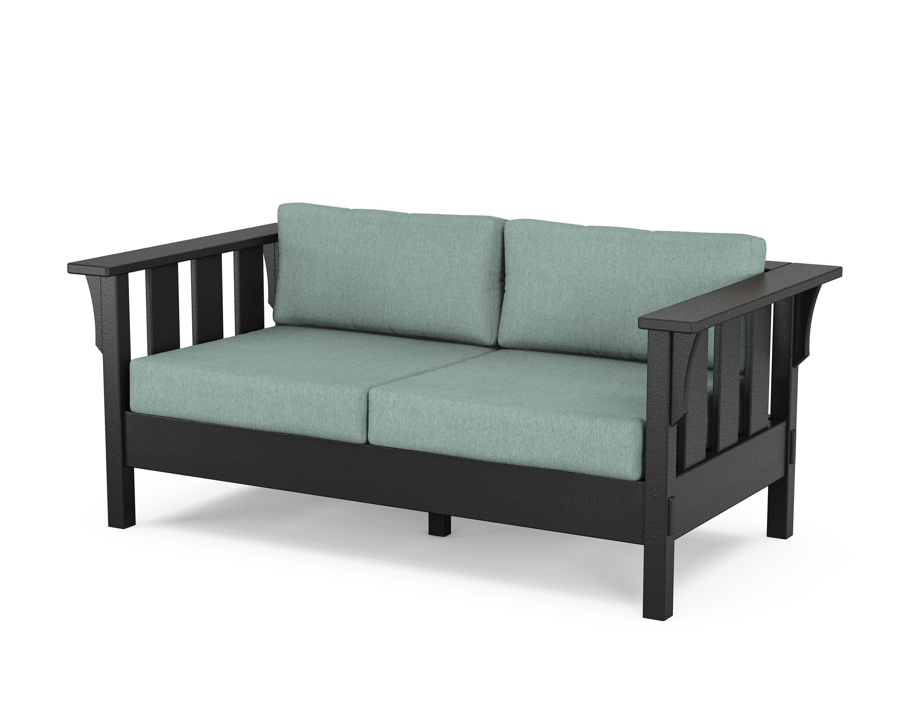 Acadia Deep Seating Loveseat in Black / Glacier Spa
