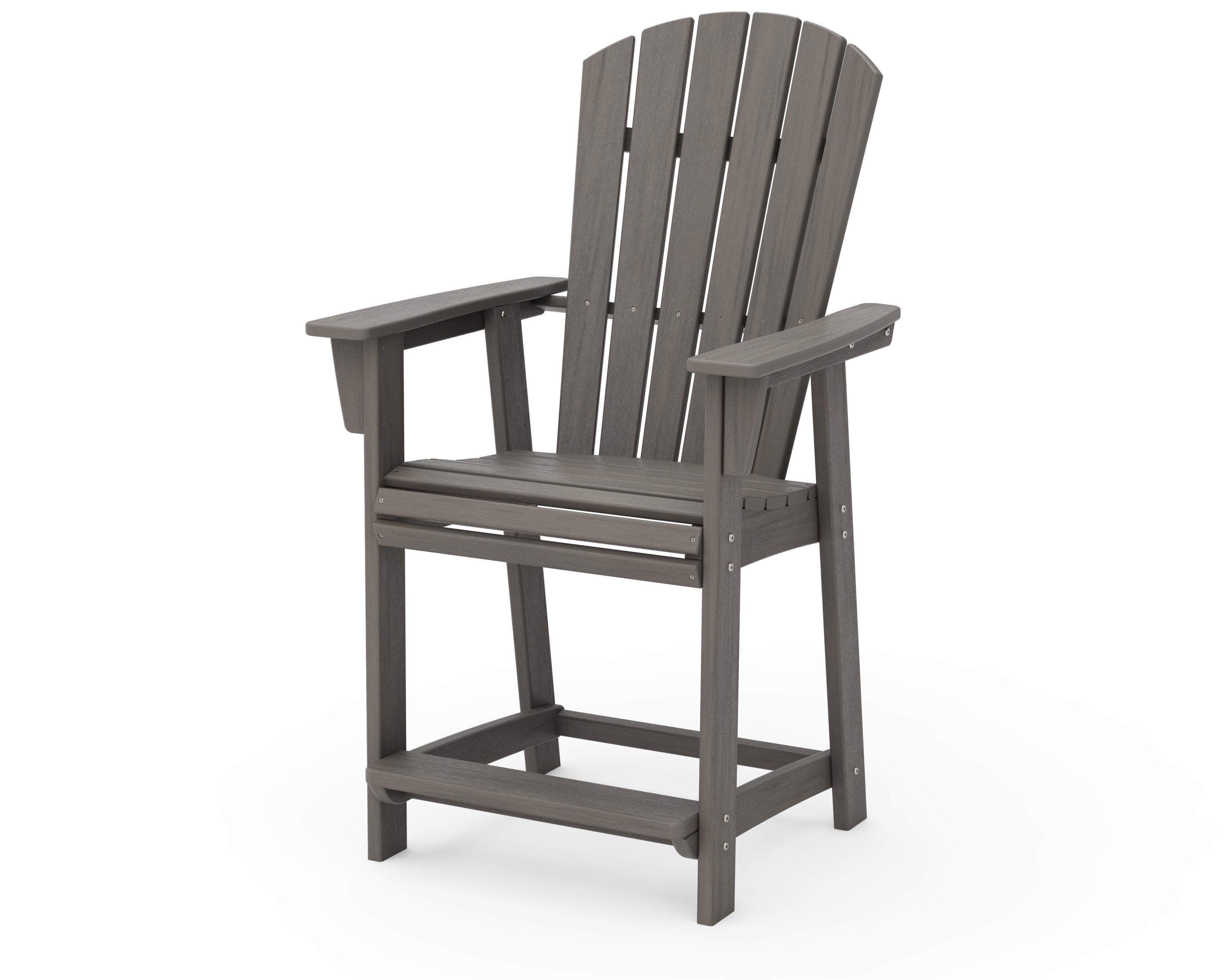 Nautical Curveback Adirondack Counter Chair in Driftwood