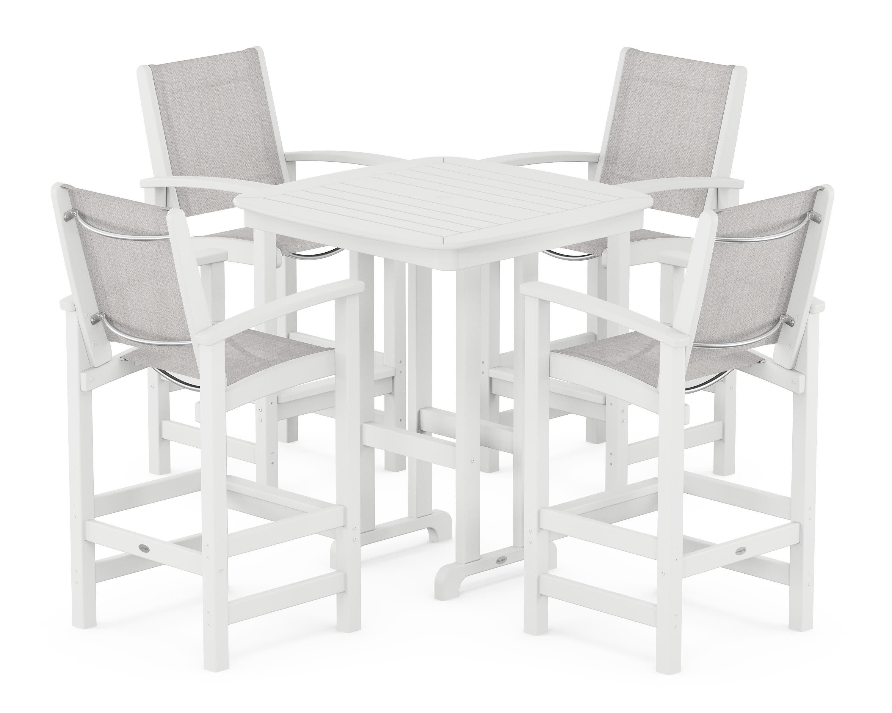 Coastal 5-Piece Bar Set in White / Parchment Sling