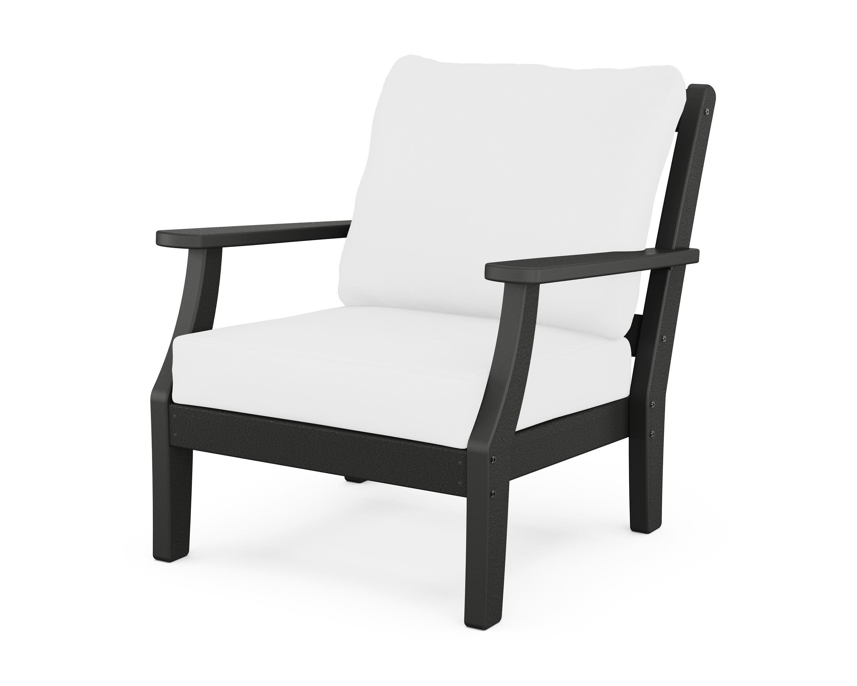 Chinoiserie Deep Seating Chair in Black / Natural