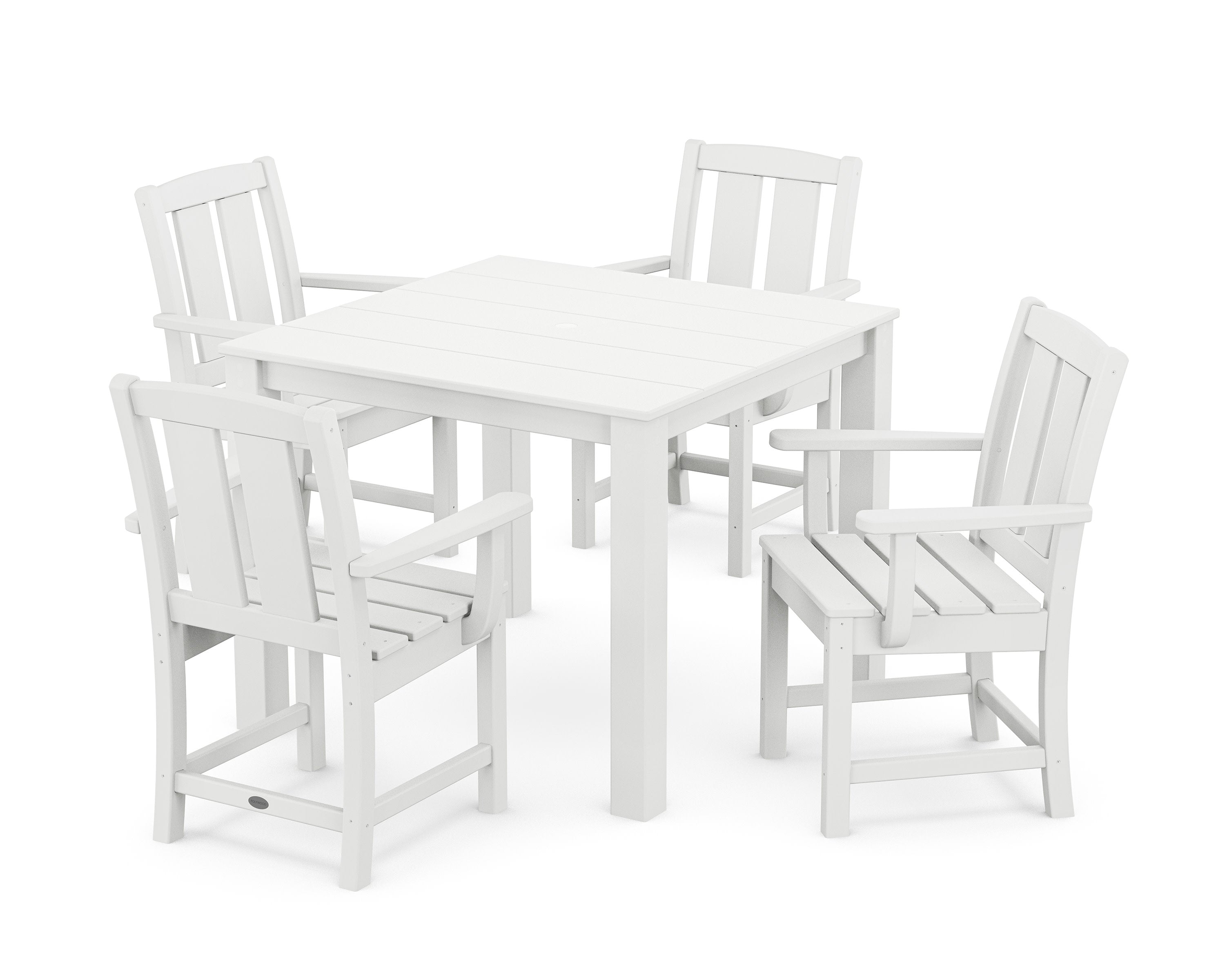 Mission 5-Piece Parsons Dining Set in White
