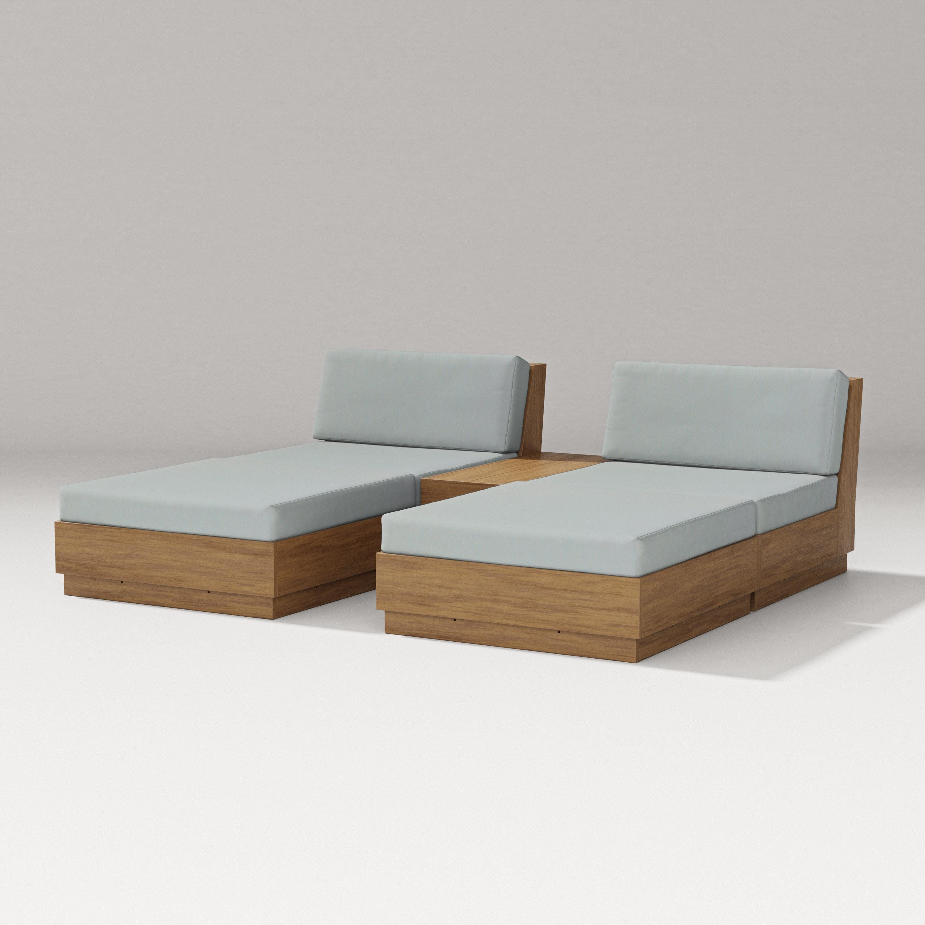 Elevate Double Chaise Set in Natural / Spa