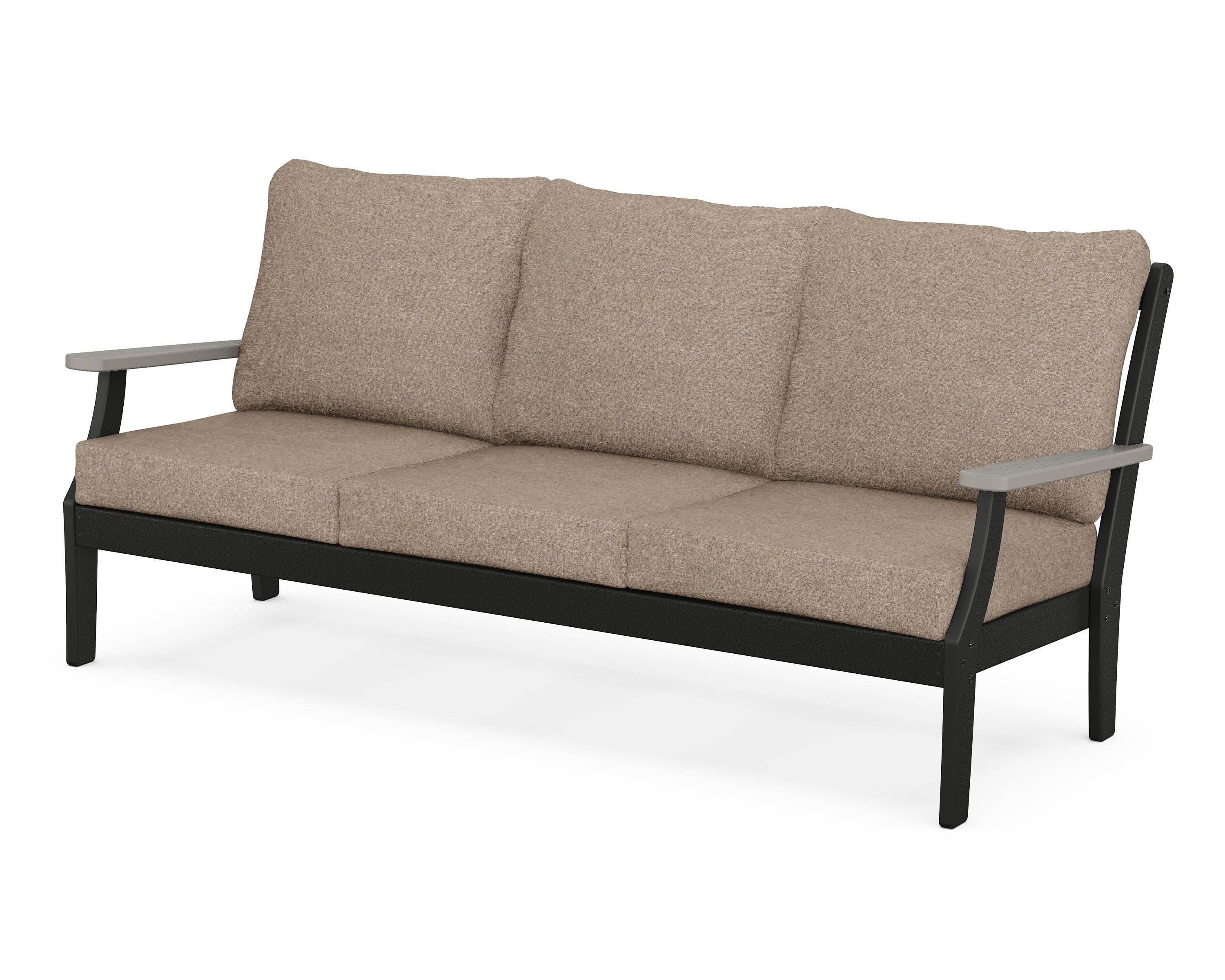 Braxton Deep Seating Sofa in Black / Driftwood / Spiced Burlap