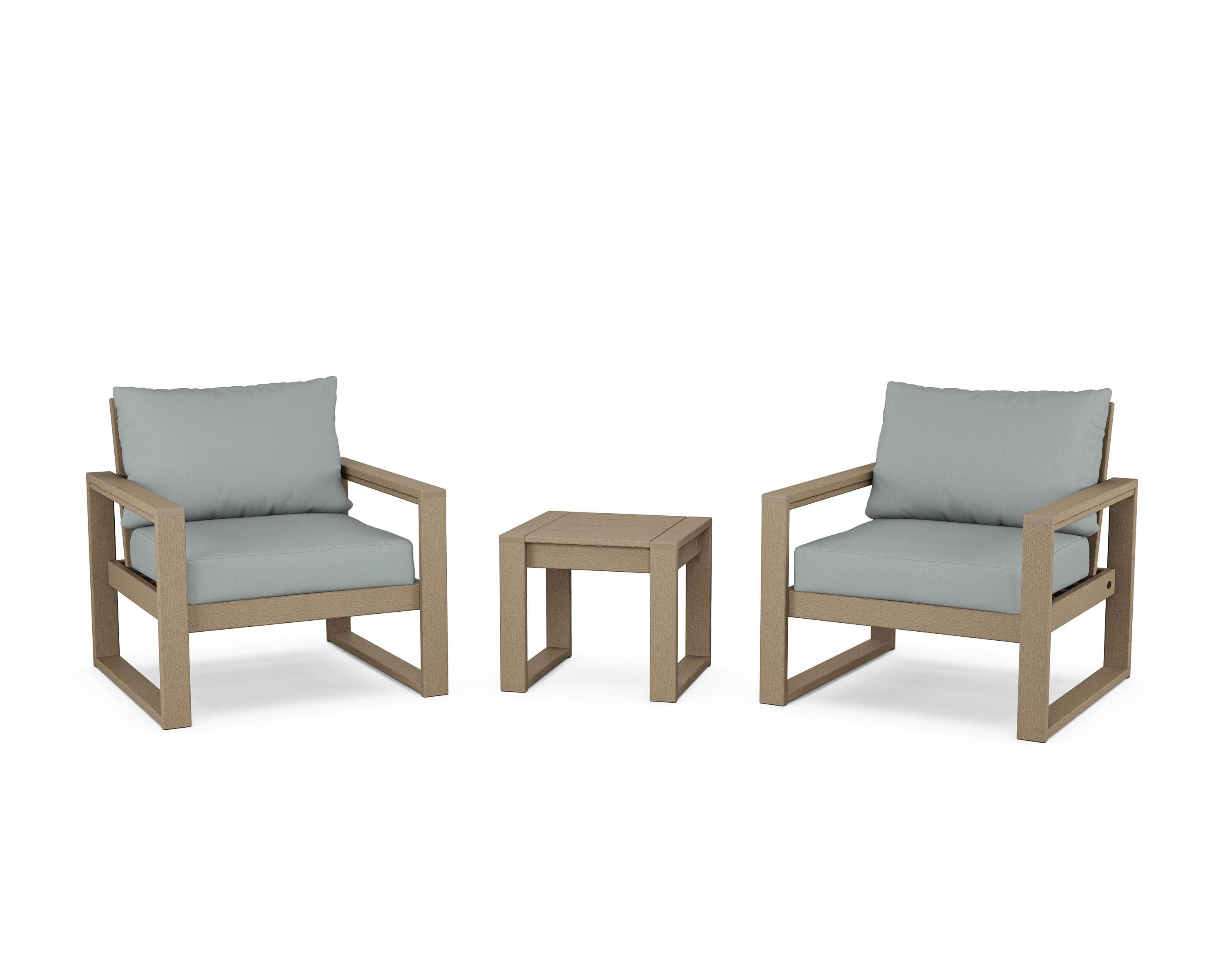 EDGE Sectional 3-Piece Deep Seating Set in Vintage Sahara / Spa