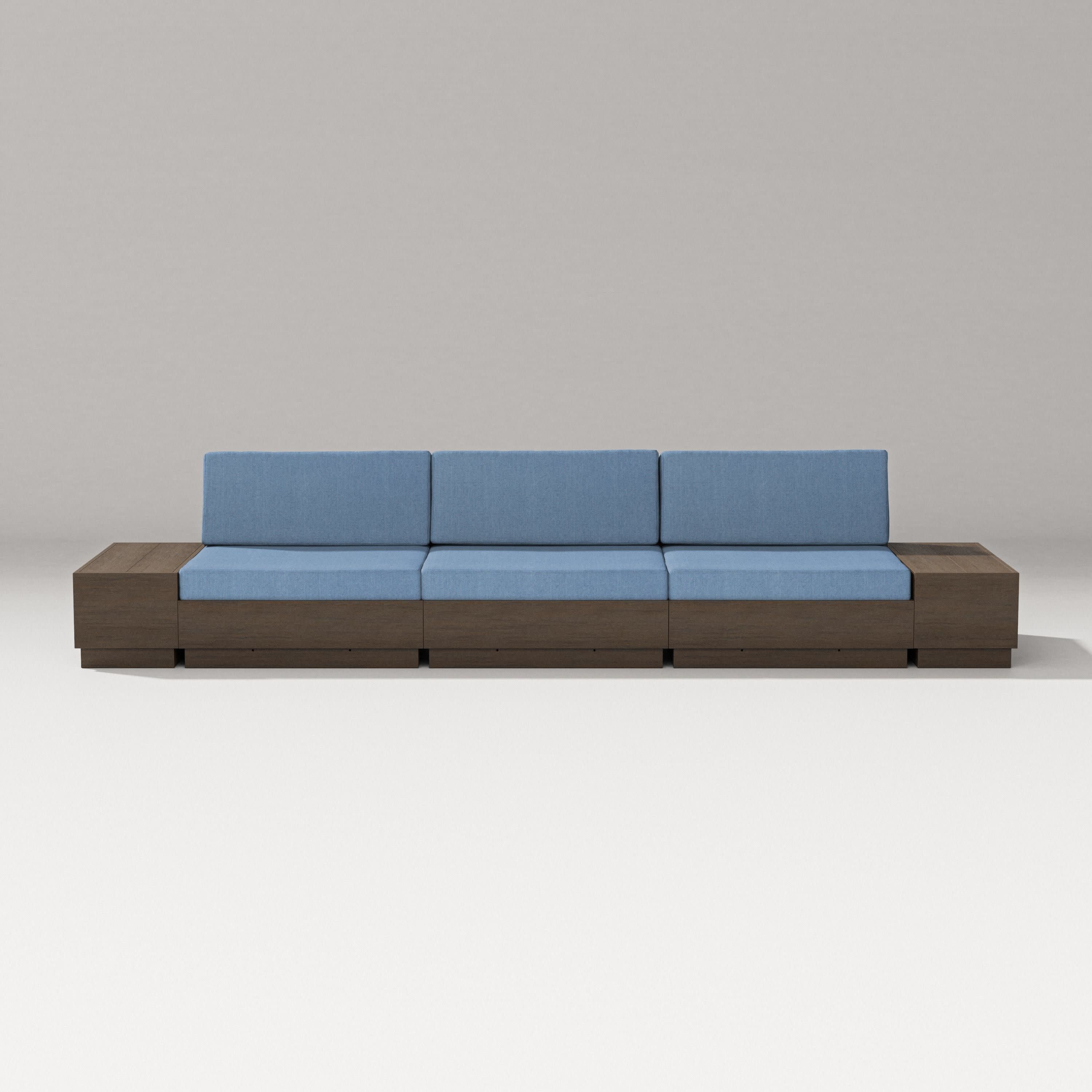 Elevate Straight Sectional in Kona / Sky Blue
