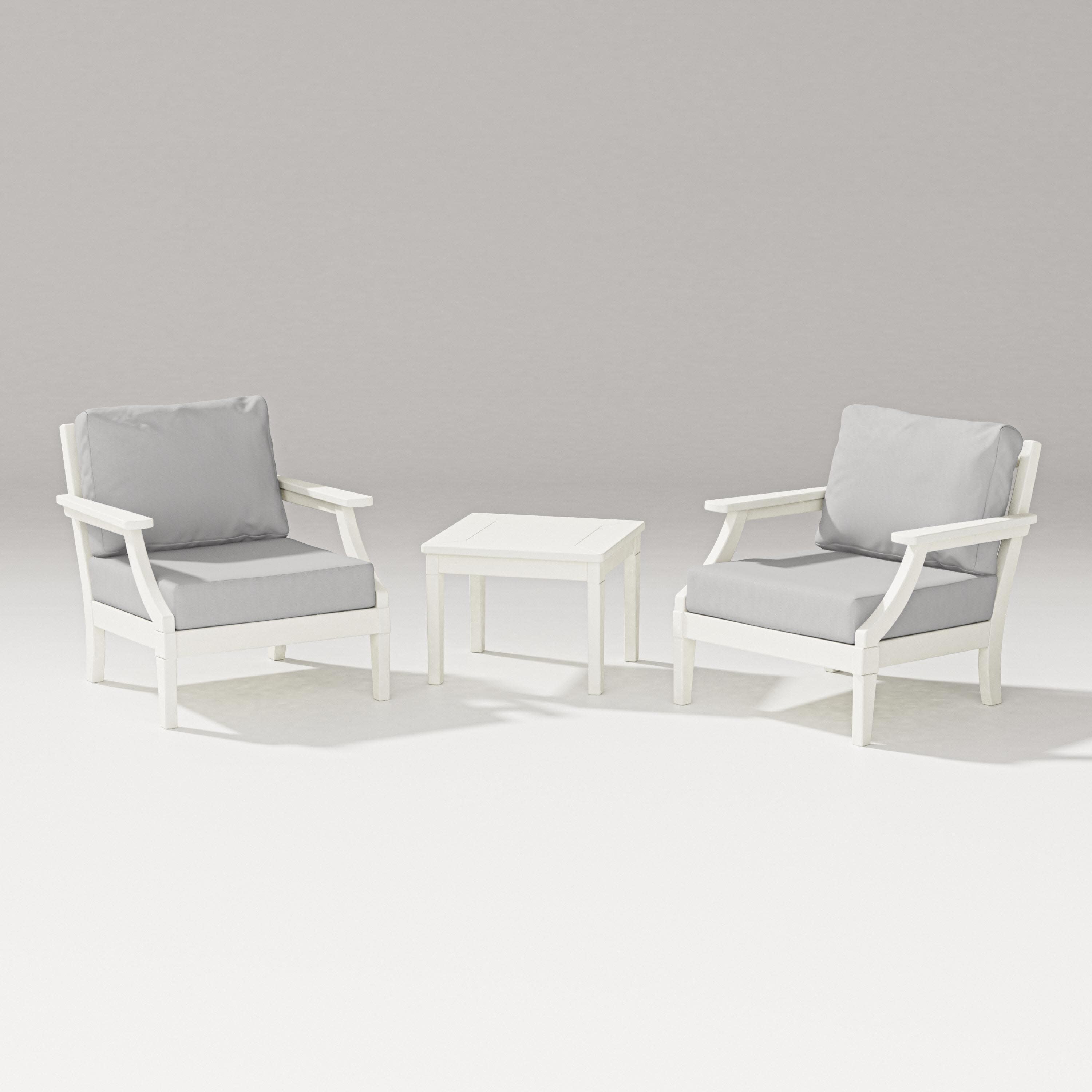 Estate 3-Piece Lounge Chair Set in Vintage White / Diamond in the Rough