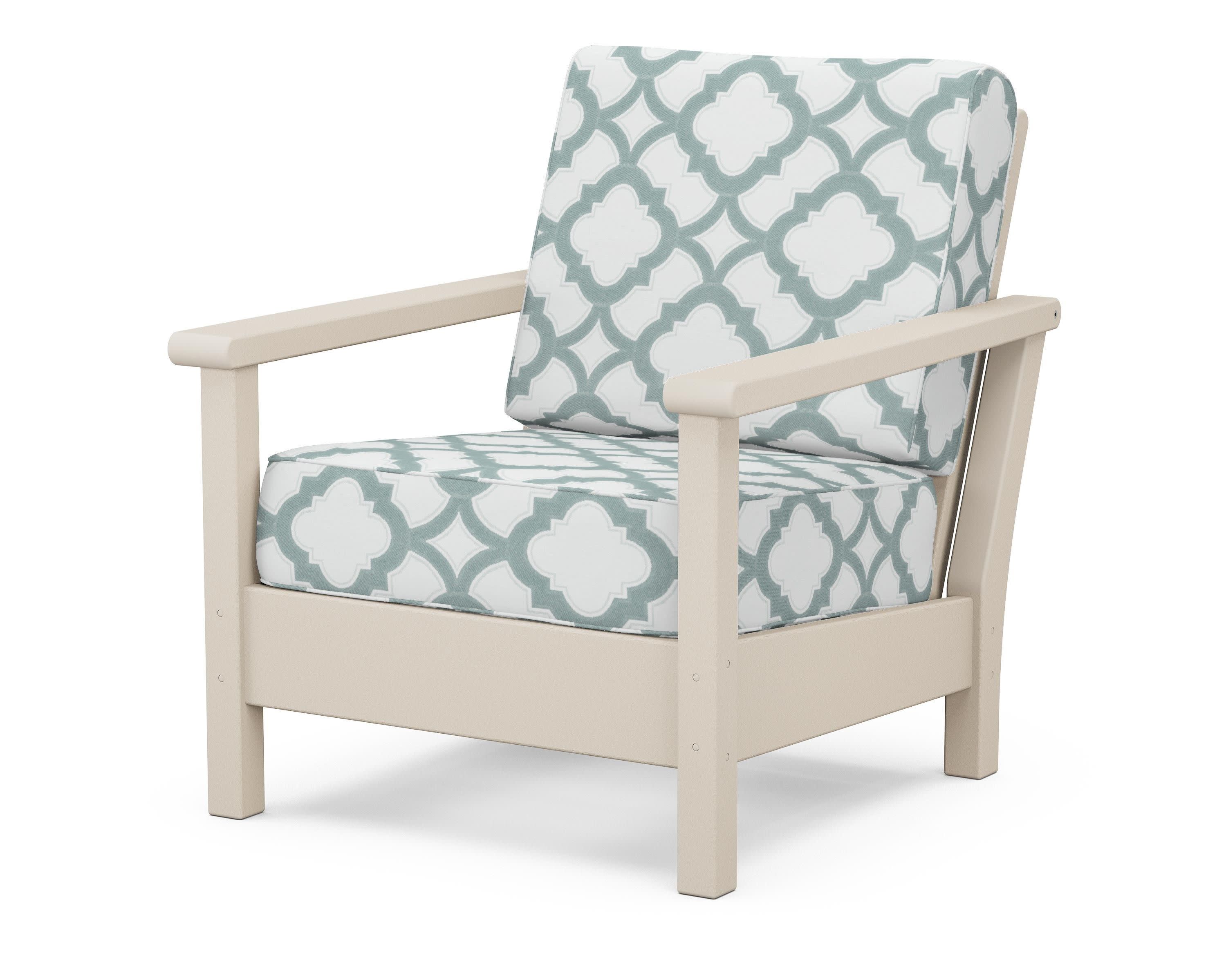 Harbour Deep Seating Chair in Sand / Trellis Glacier Spa