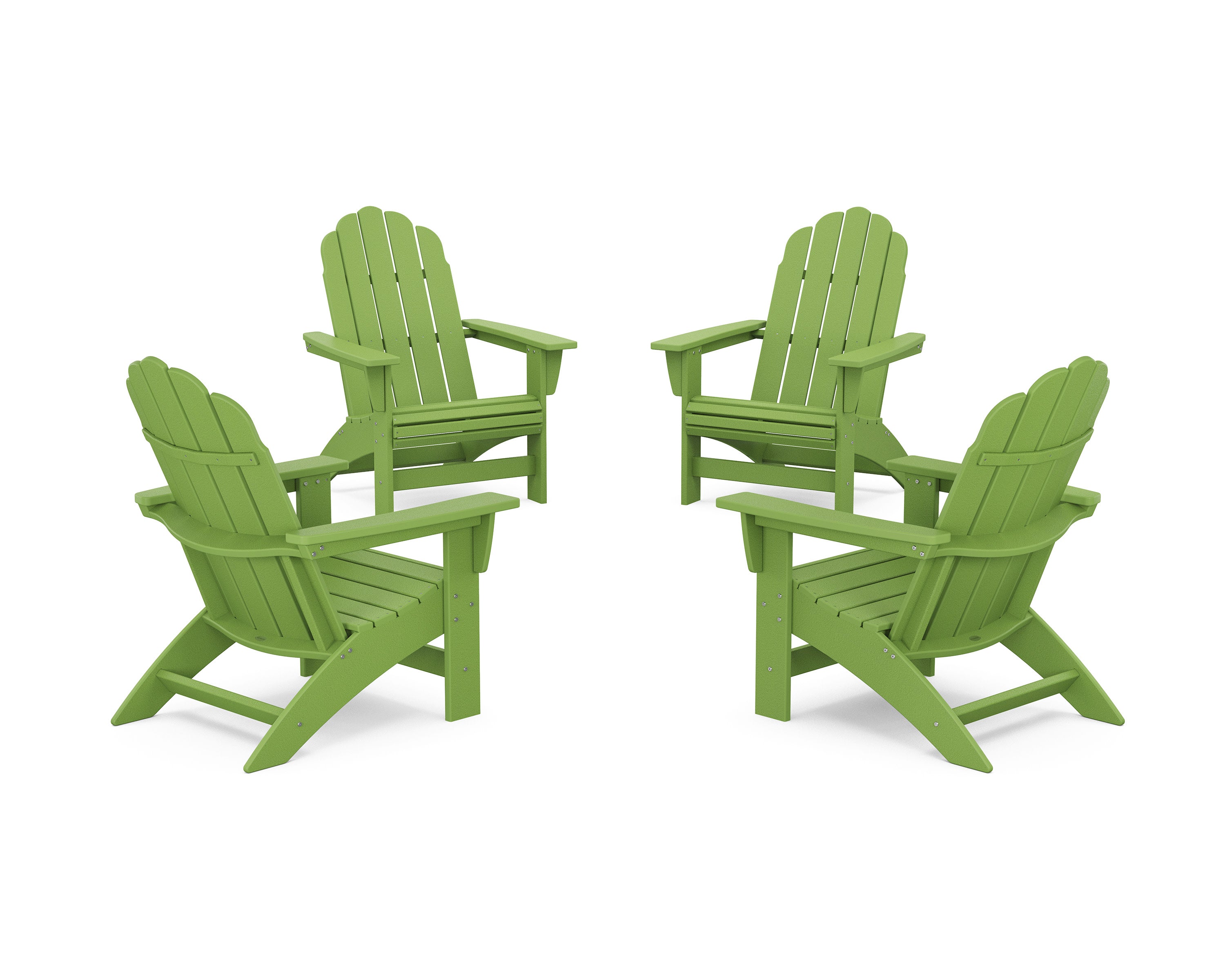 4-Piece Vineyard Grand Adirondack Chair Conversation Set in Lime