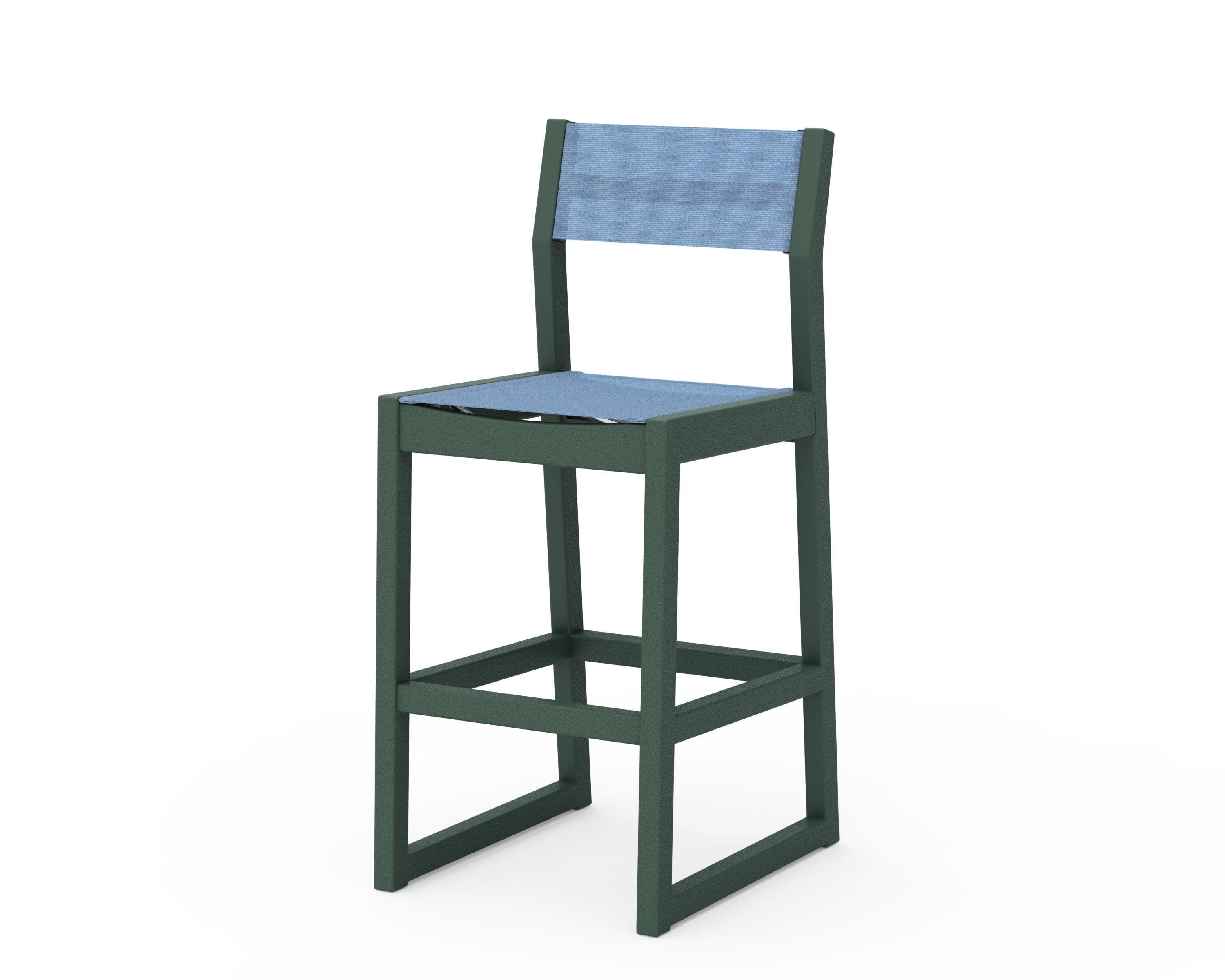 EDGE Sling Bar Side Chair in Green / Poolside Sling