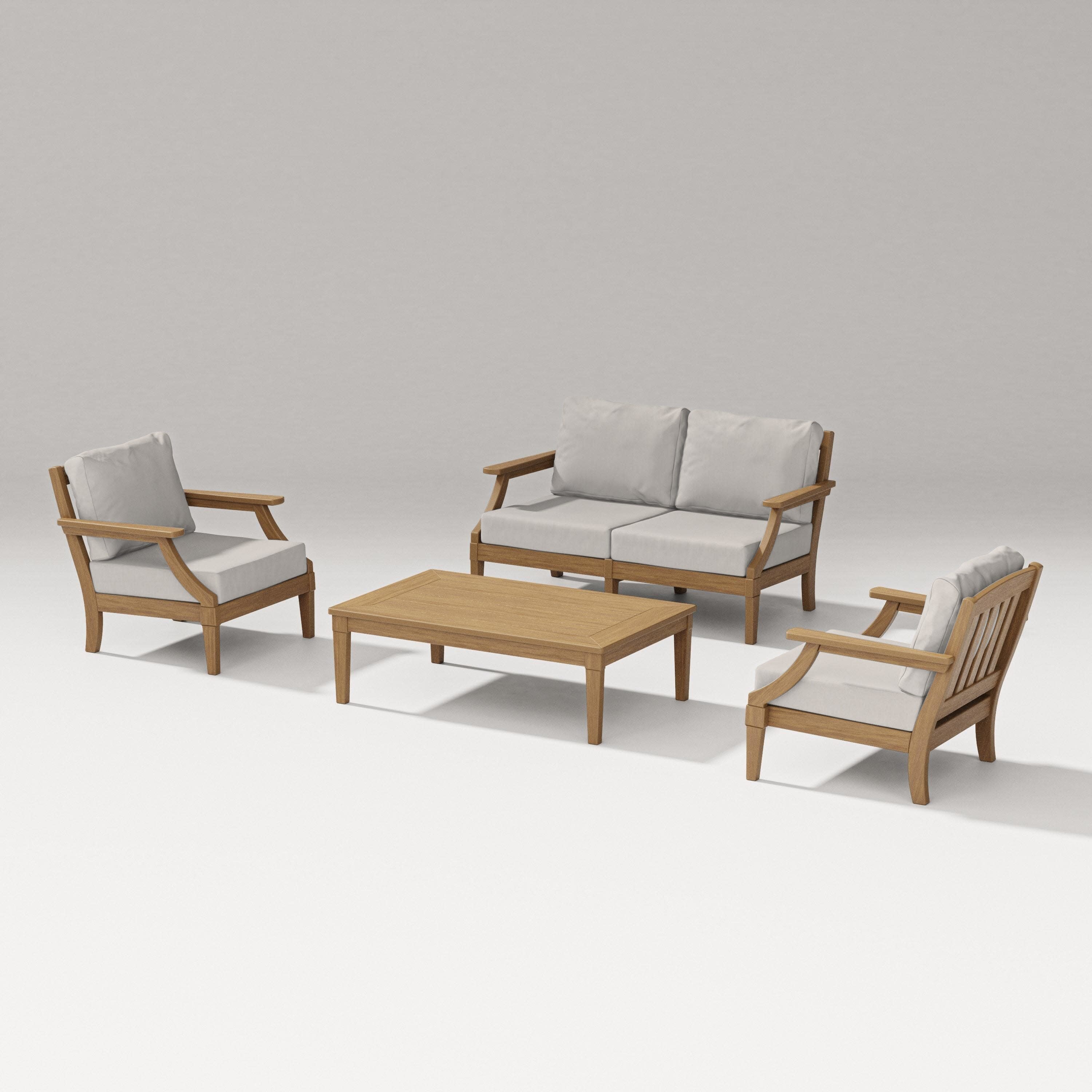 Estate Lounge 4-Piece Loveseat Set in Natural / Cast Ash