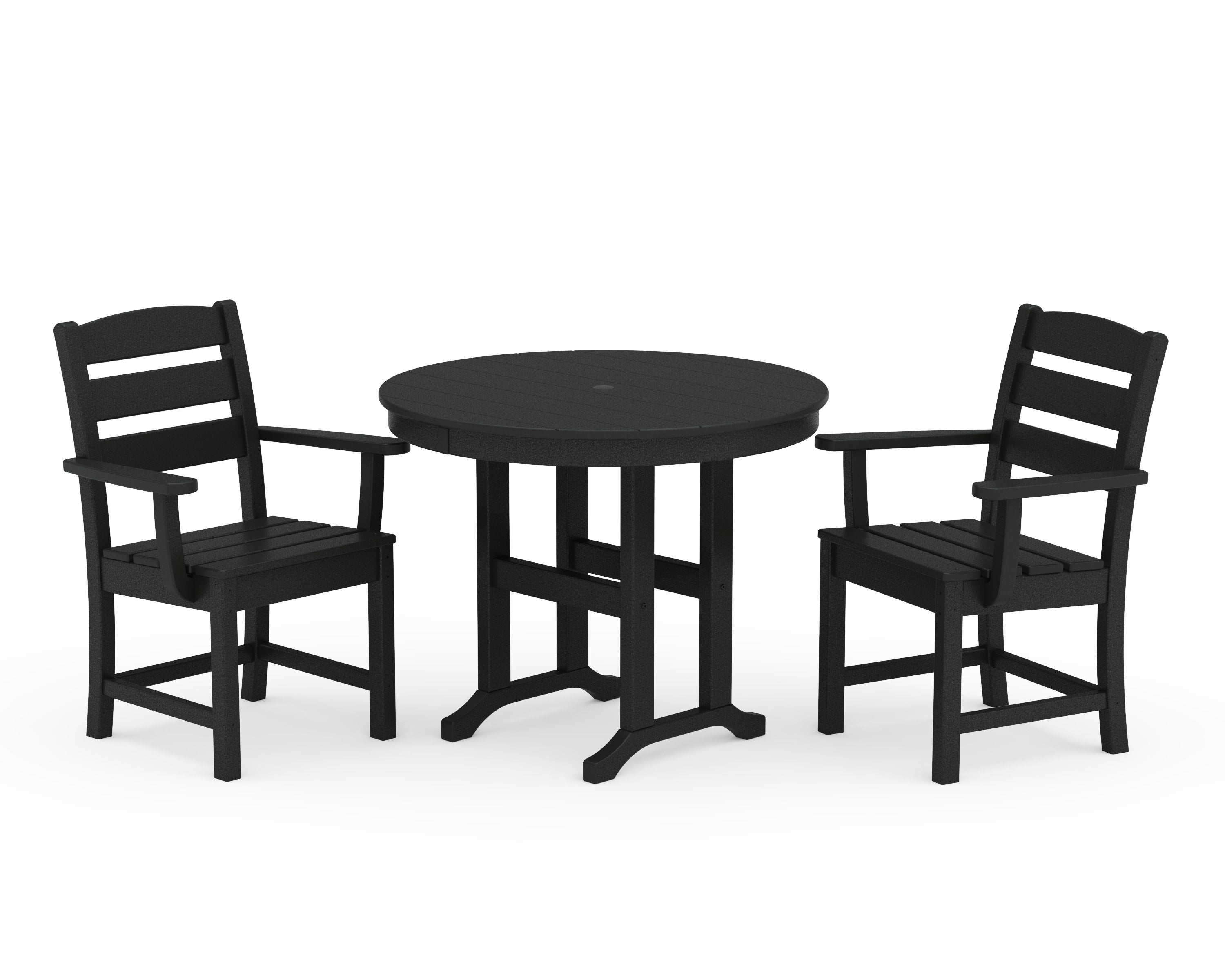 Lakeside 3-Piece Round Dining Set in Black