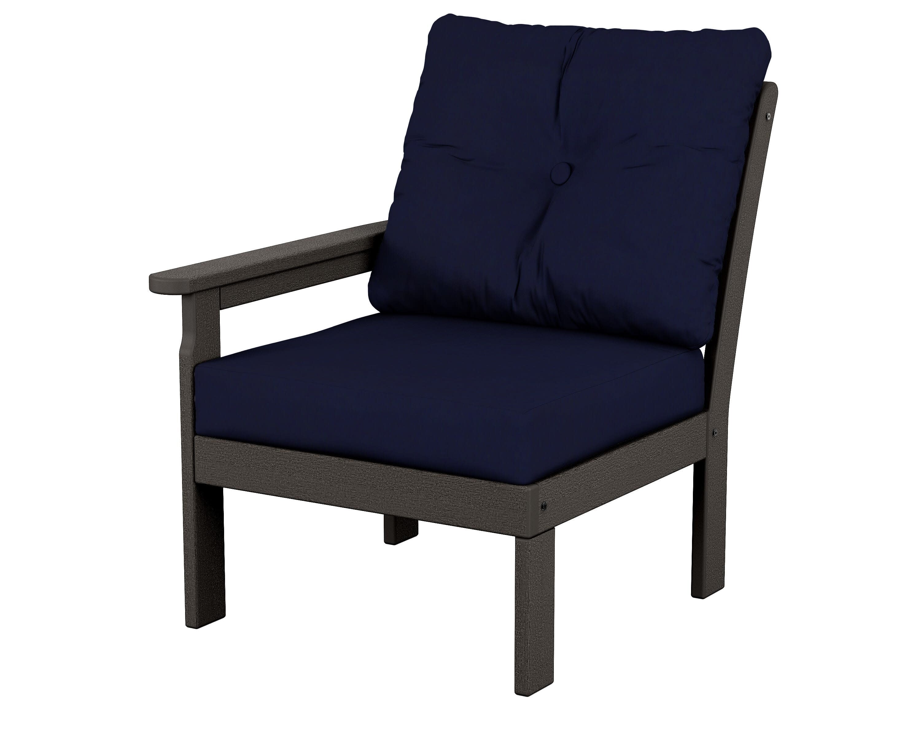Vineyard Modular Left Arm Chair in Vintage Coffee / Navy