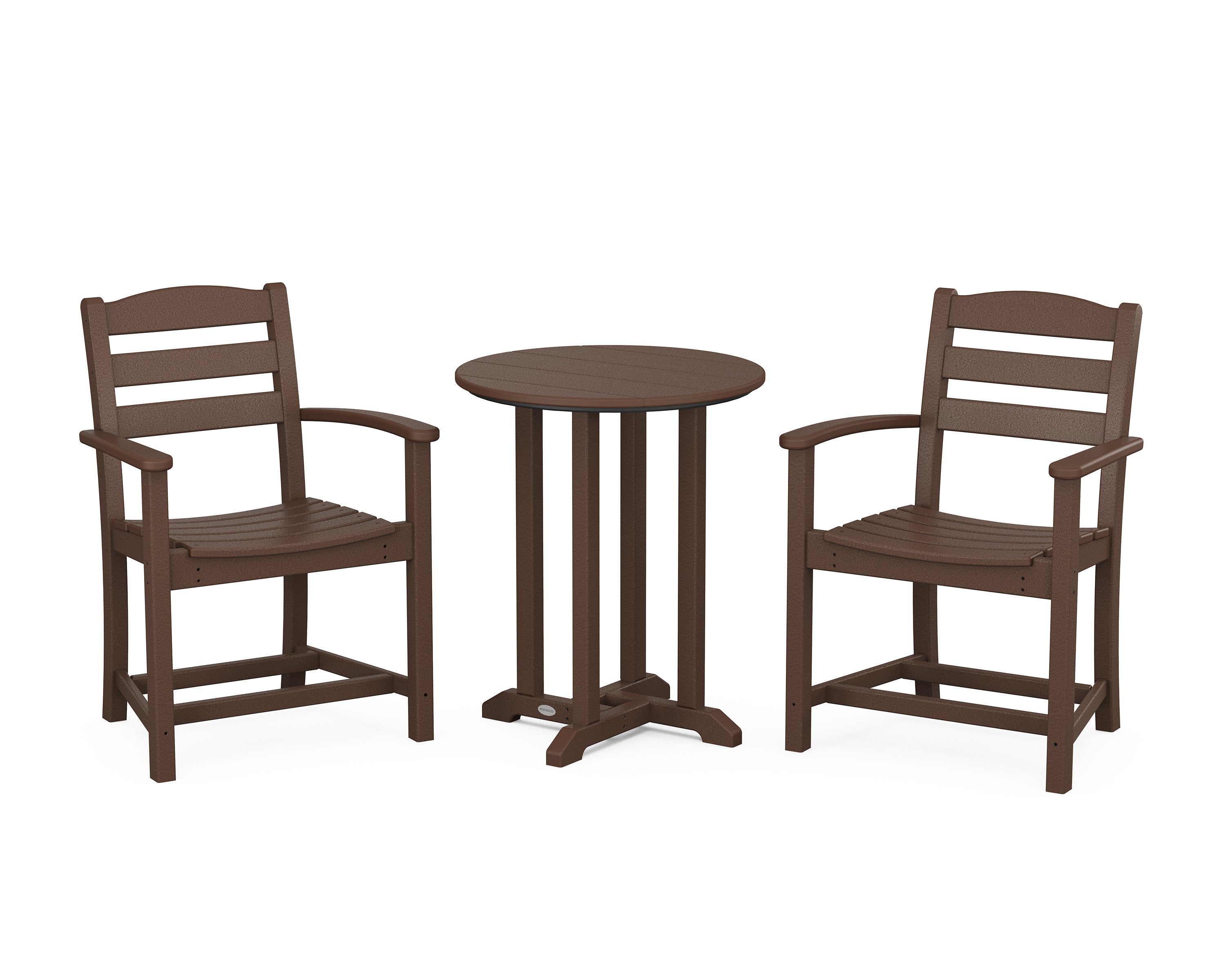 La Casa Caf 3-Piece Round Bistro Dining Set in Mahogany