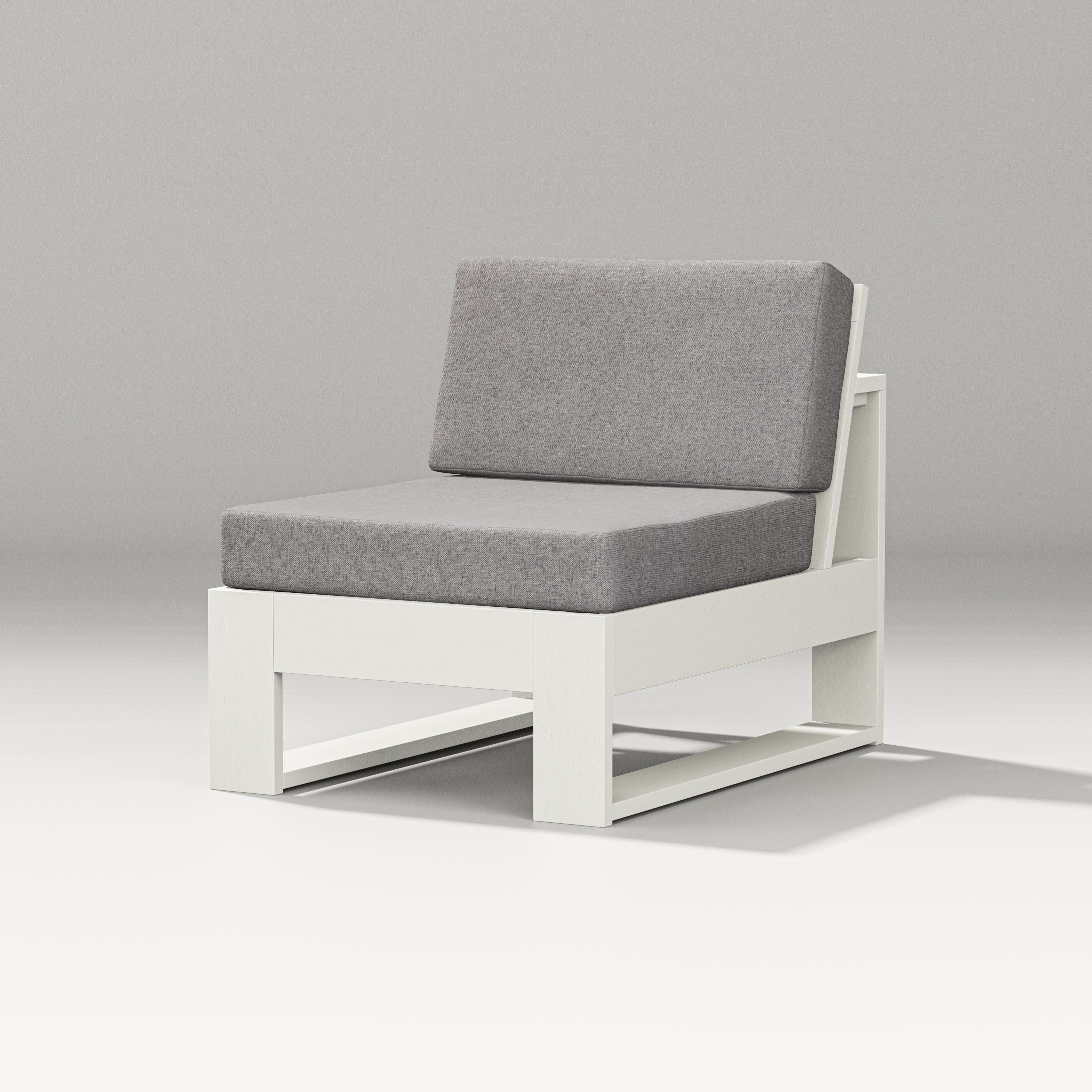 Latitude Modular Armless Chair in Vintage White / Grey Mist