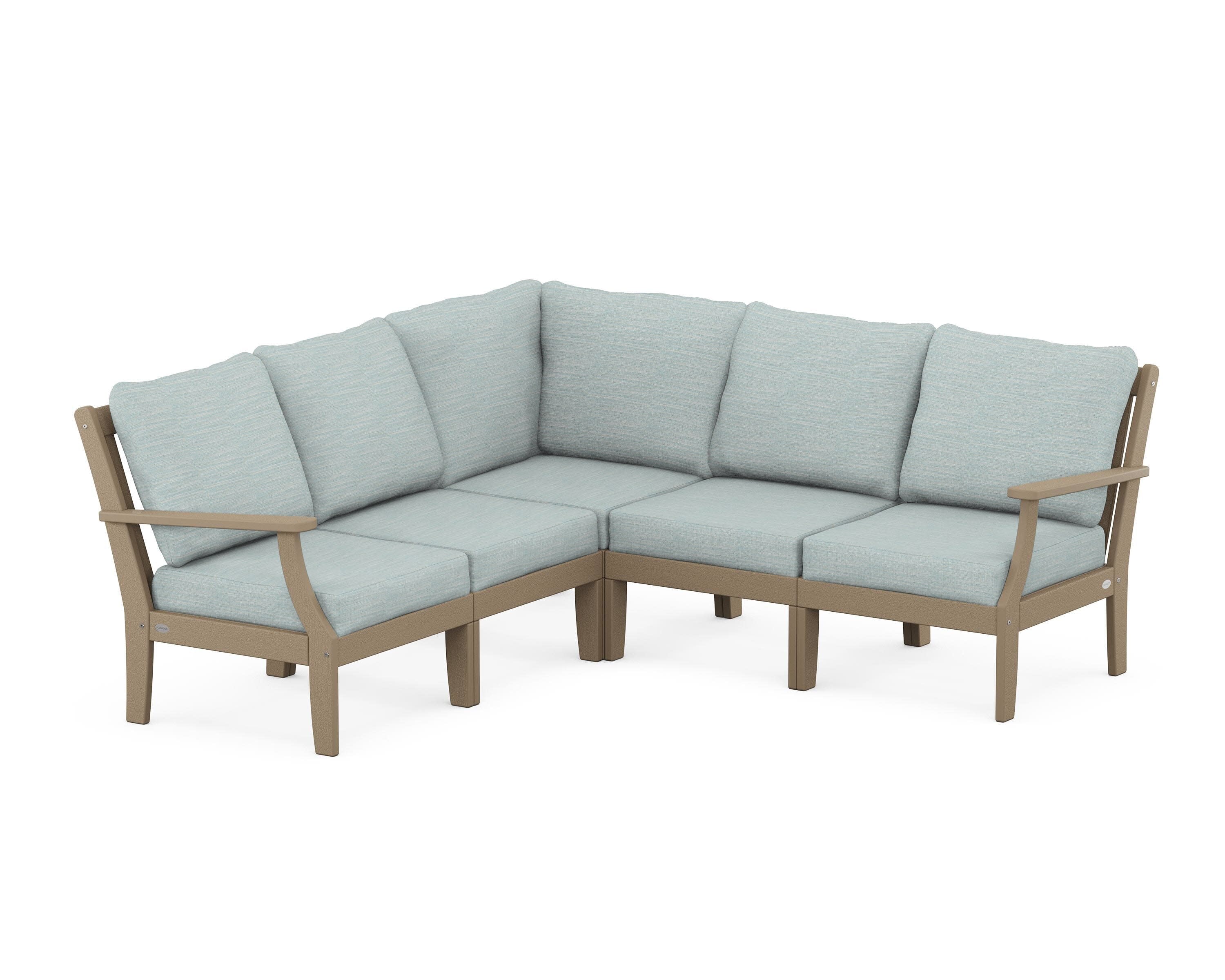 Braxton Modular 5-Piece Deep Seating Set in Vintage Sahara / Soothe Mist