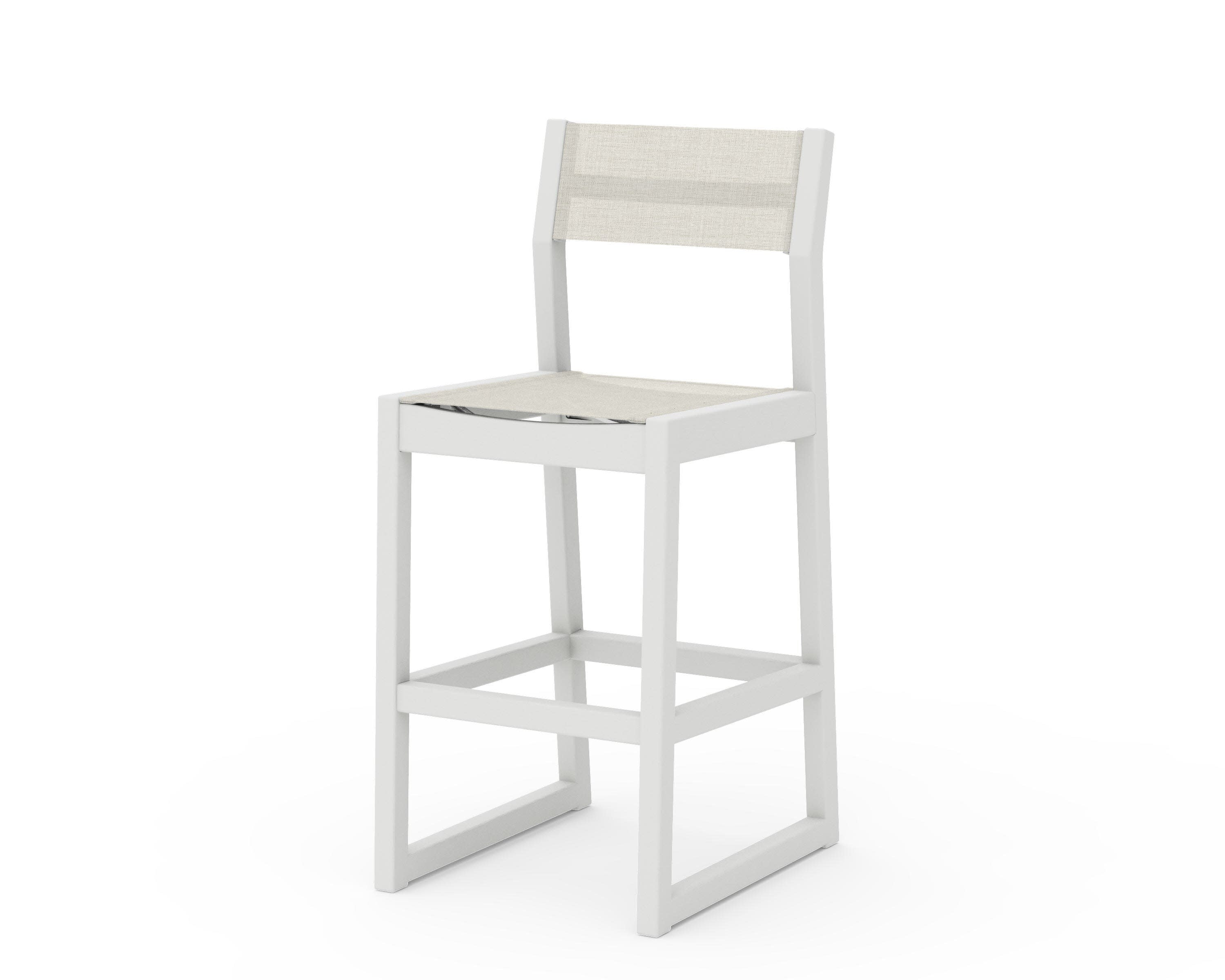 EDGE Sling Bar Side Chair in Vintage White / Parchment Sling