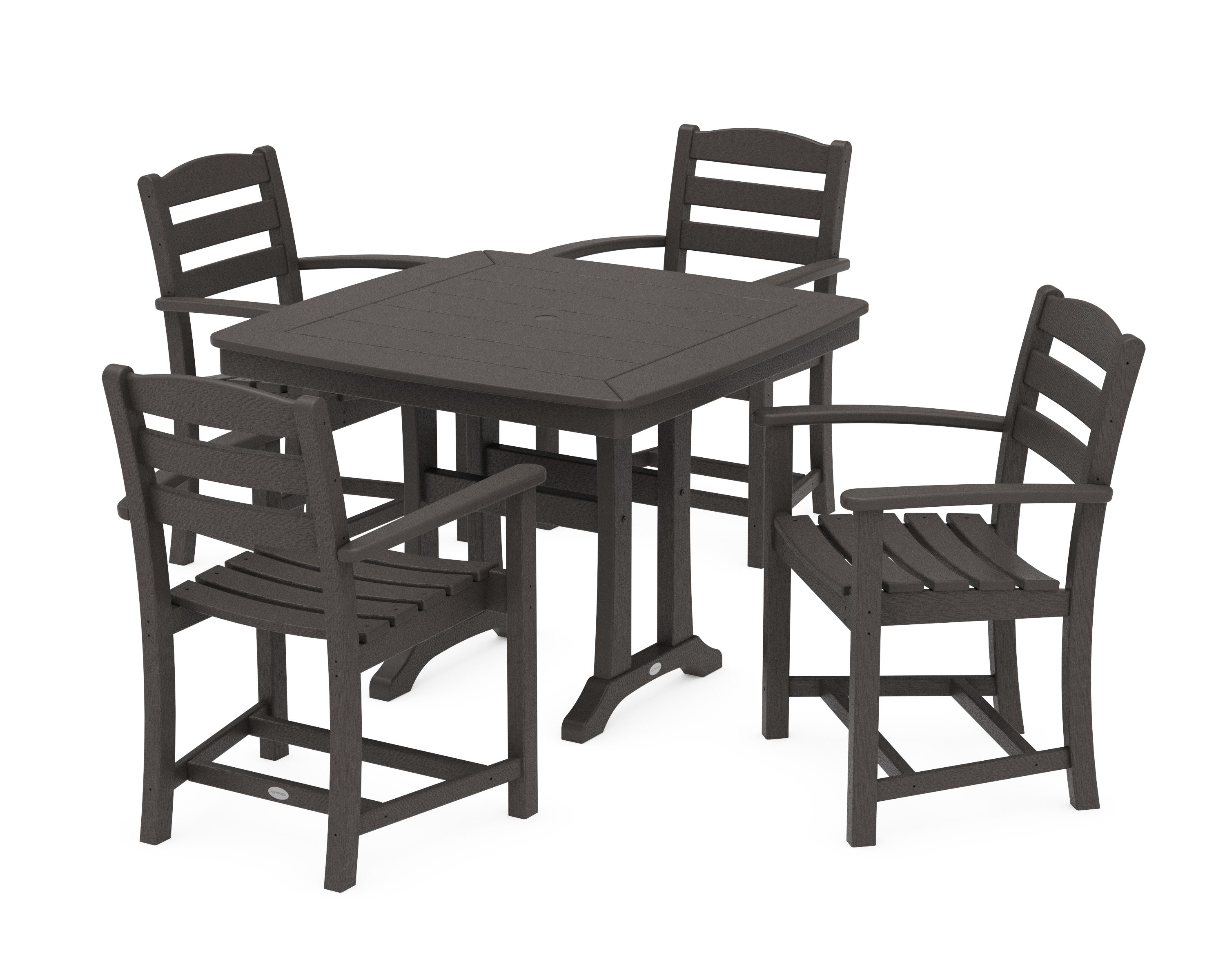 La Casa Caf 5-Piece Dining Set with Trestle Legs in Vintage Coffee