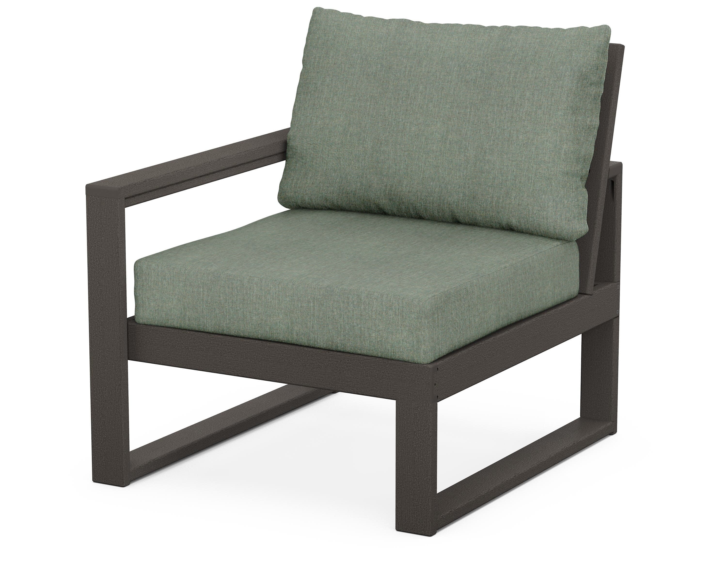 EDGE Modular Left Arm Chair in Vintage Coffee / Cast Sage