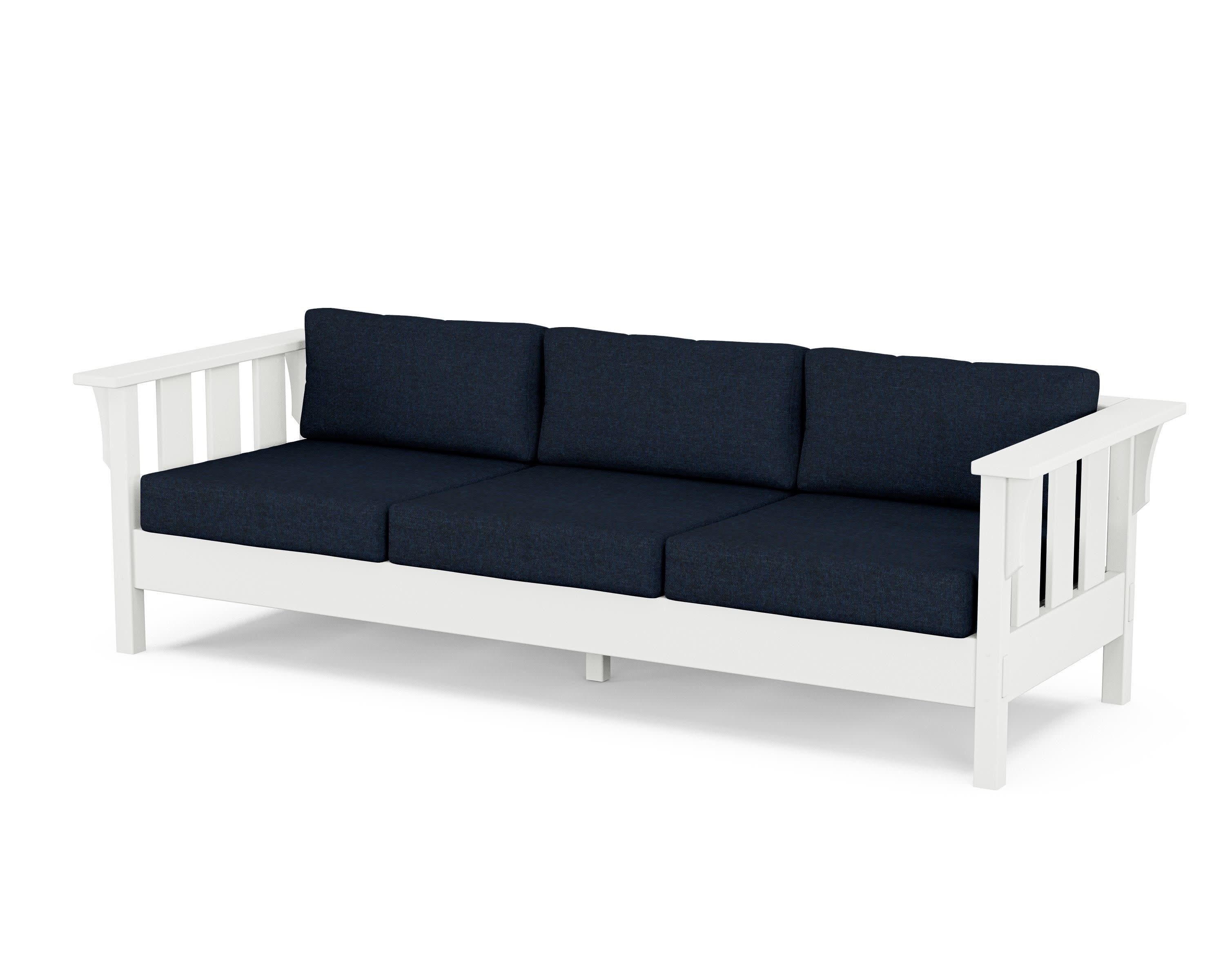 Acadia Deep Seating Sofa in White / Marine Indigo