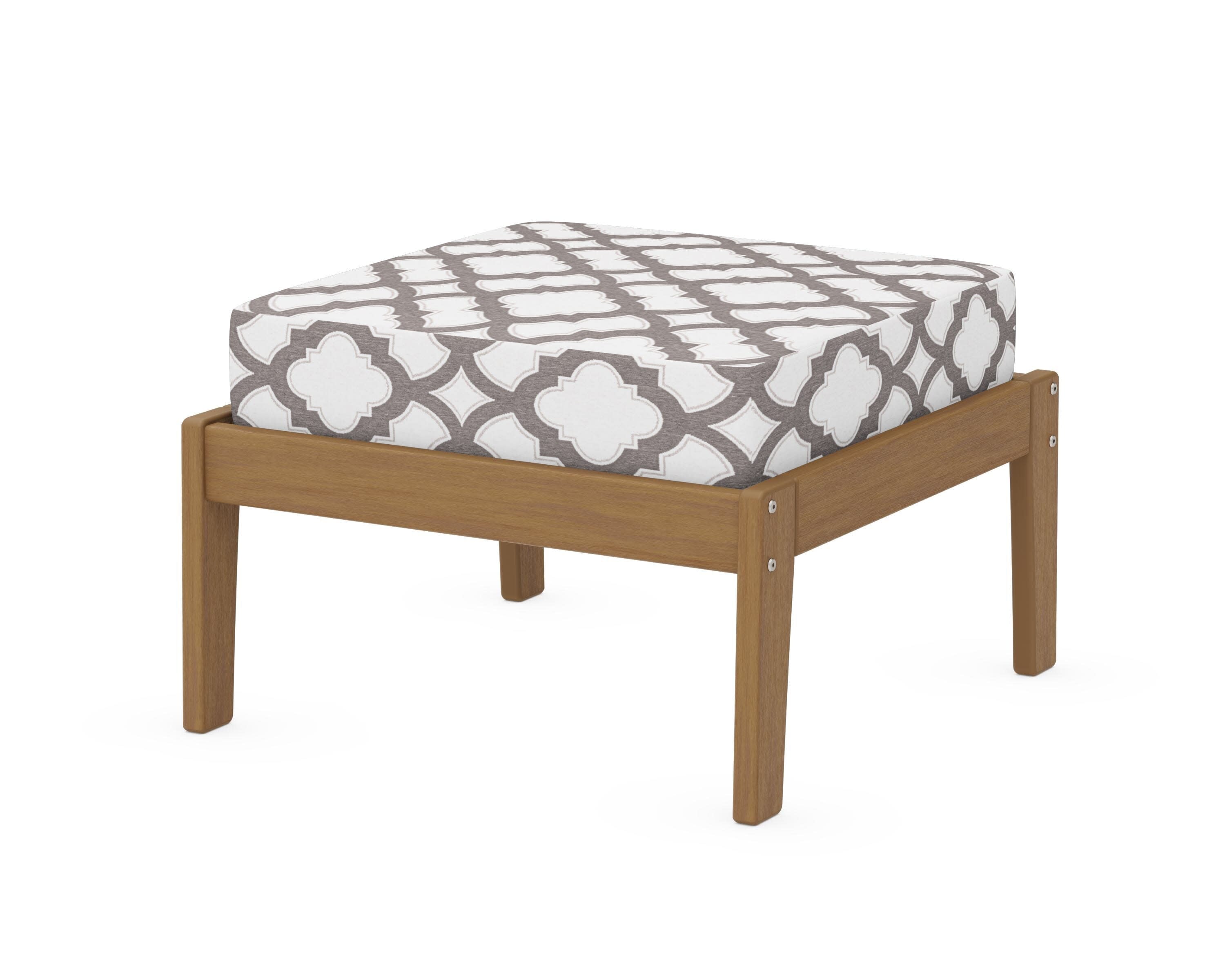 Deep Seating Ottoman in Natural / Trellis Grey Mist