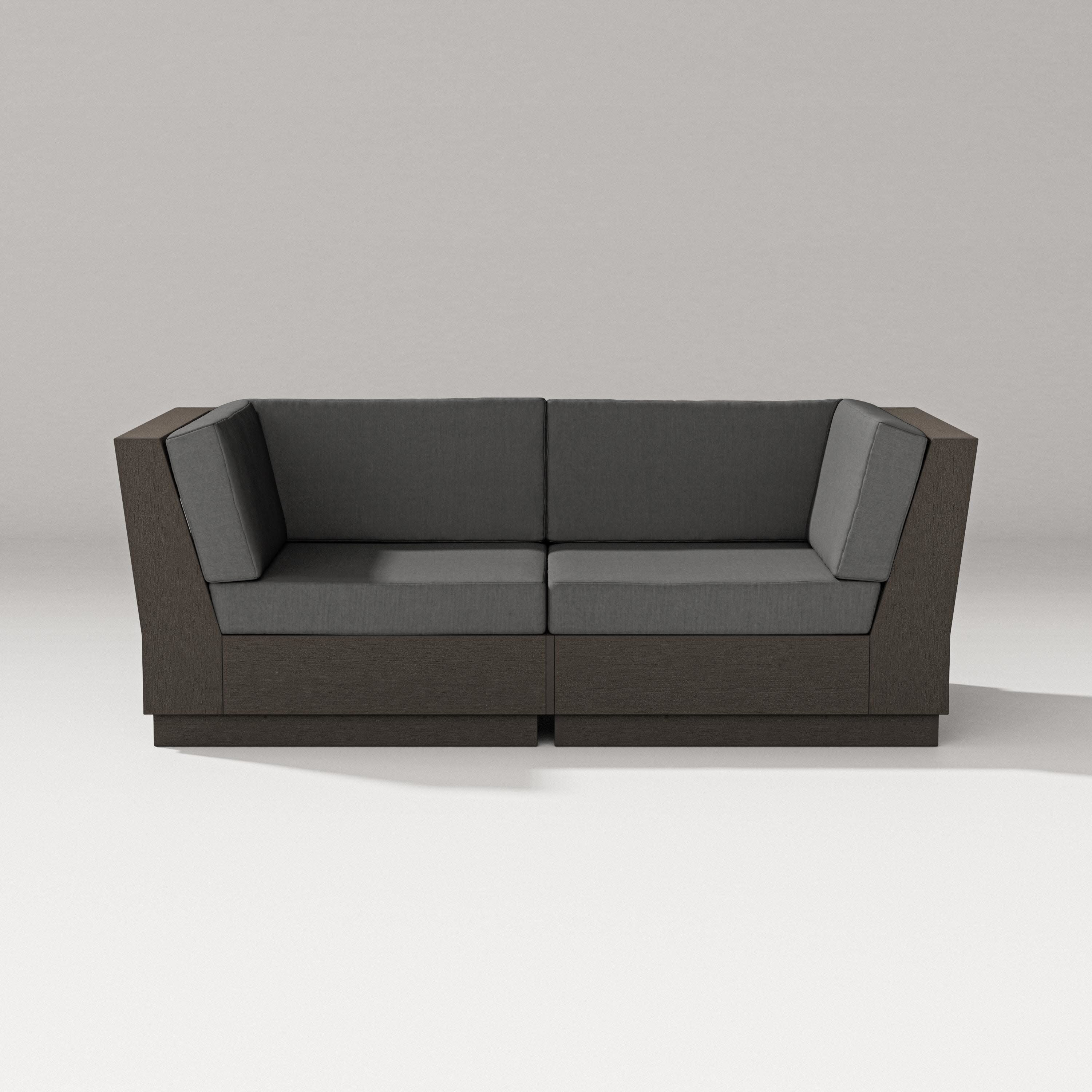 Elevate Loveseat Sectional in Vintage Coffee / Spectrum Carbon
