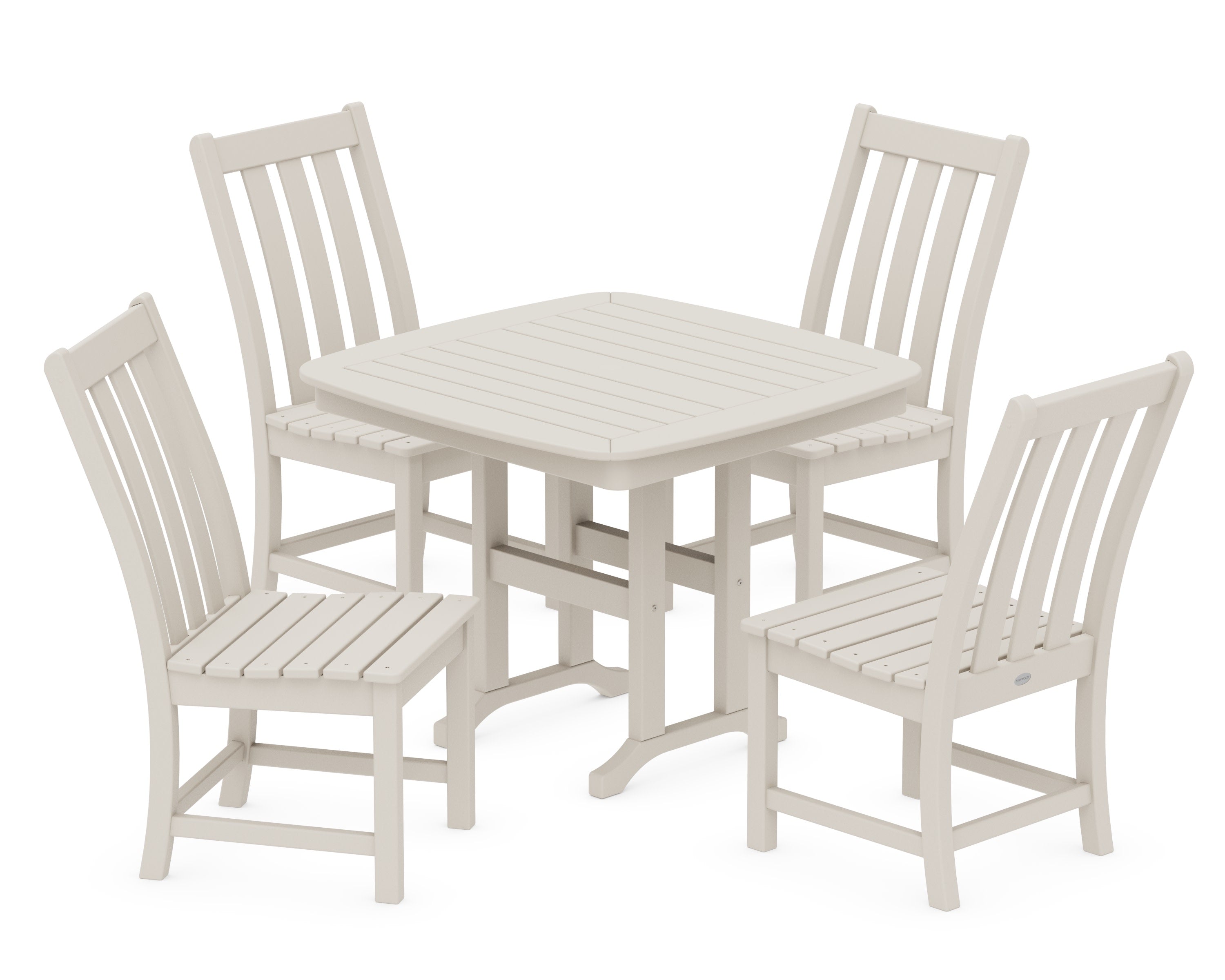 Vineyard 5-Piece Side Chair Dining Set in Sand