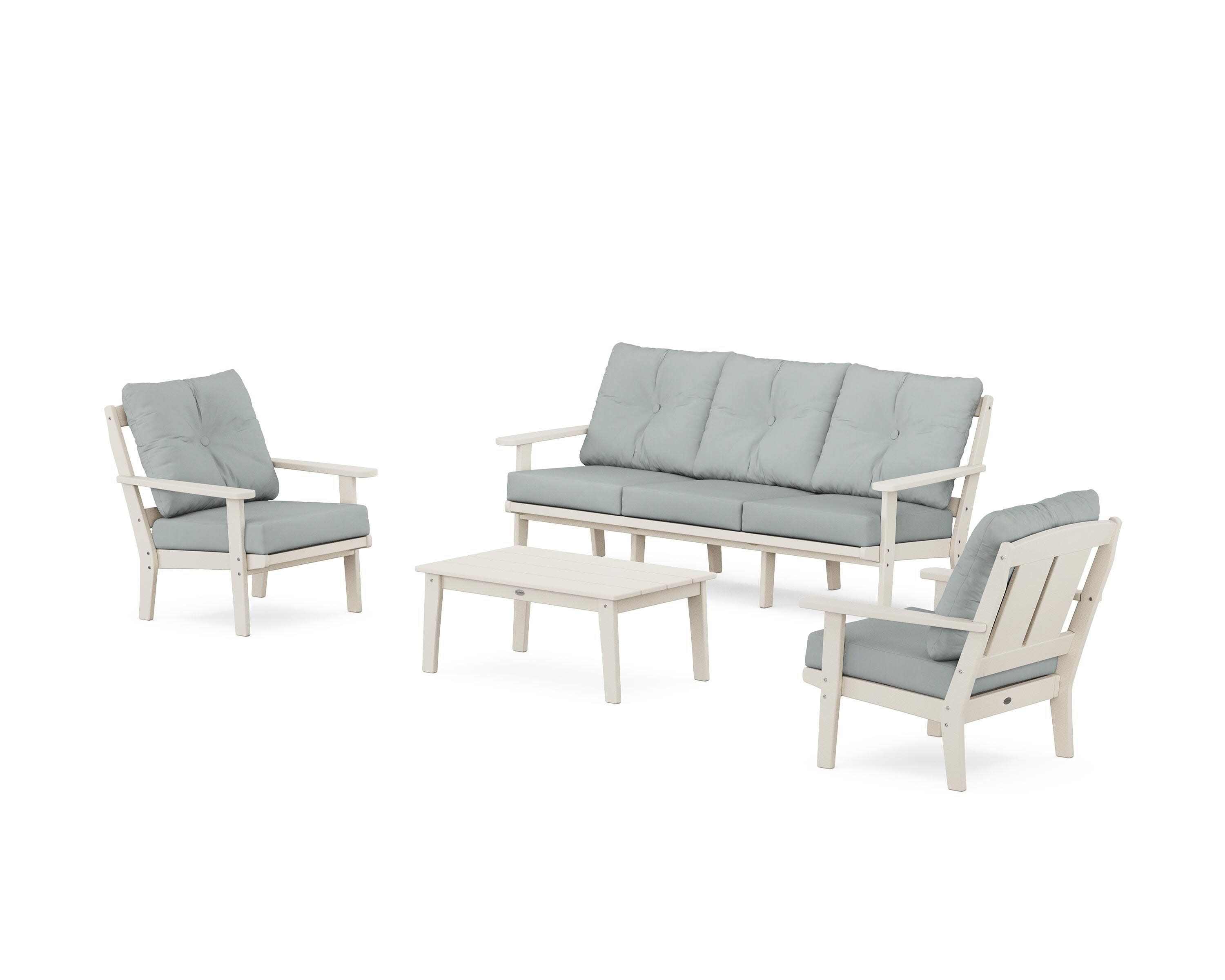 Mission 4-Piece Deep Seating Set with Sofa in Sand / Spa
