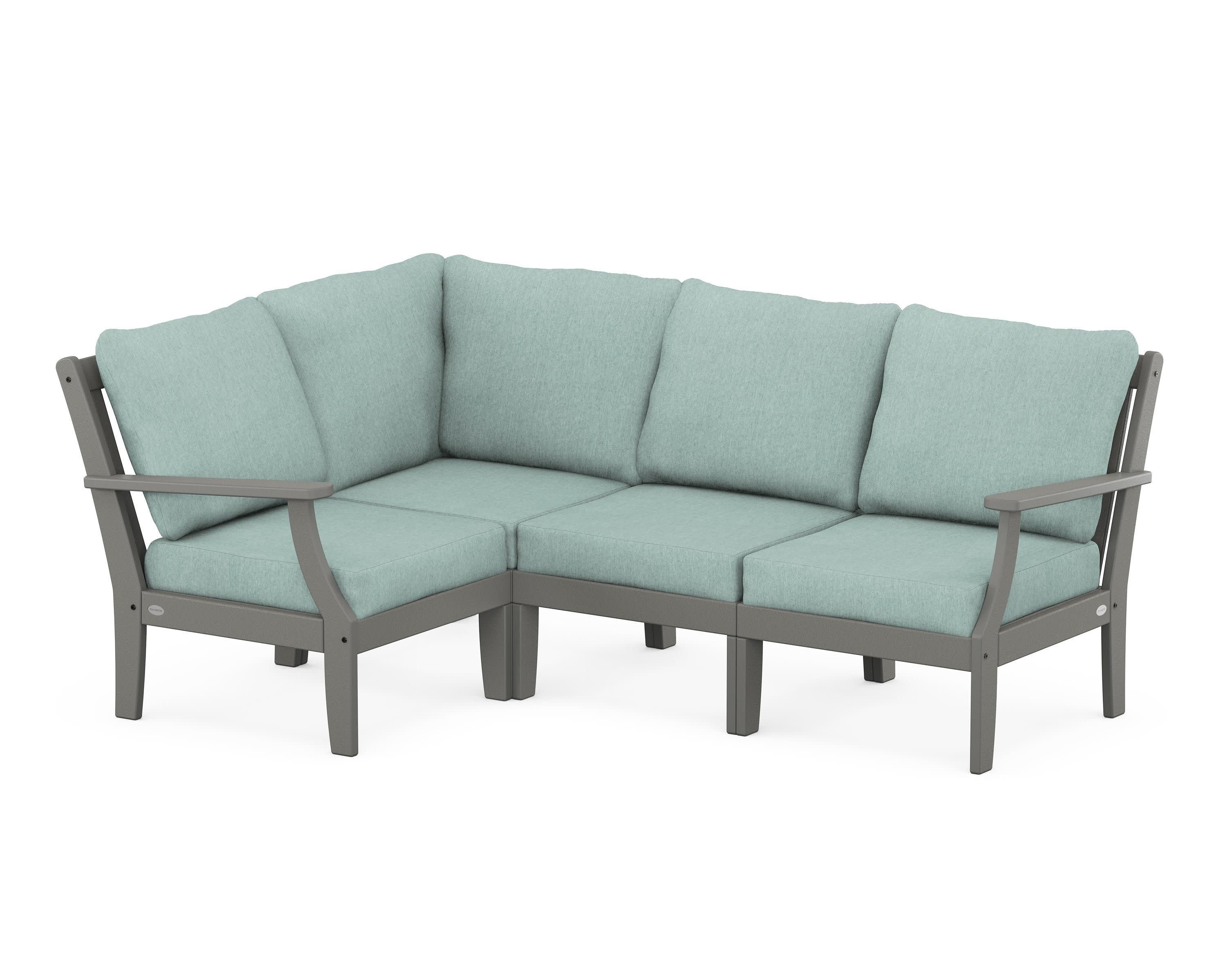 Braxton Modular 4-Piece Deep Seating Set in Slate Grey / Glacier Spa