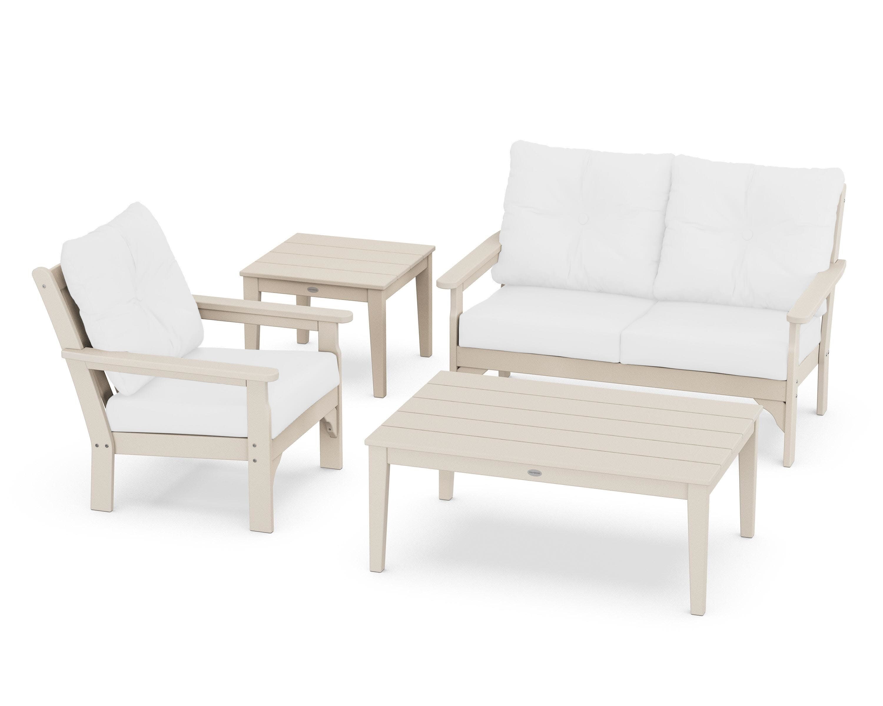 Vineyard 4-Piece Deep Seating Set in Sand / Natural