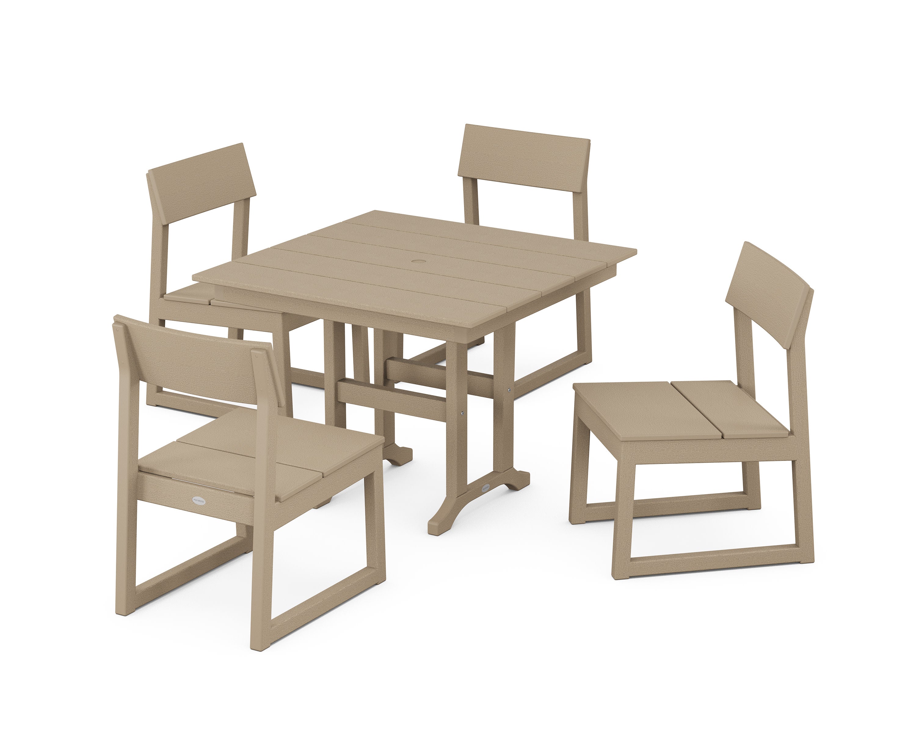 EDGE Side Chair 5-Piece Farmhouse Dining Set in Vintage Sahara