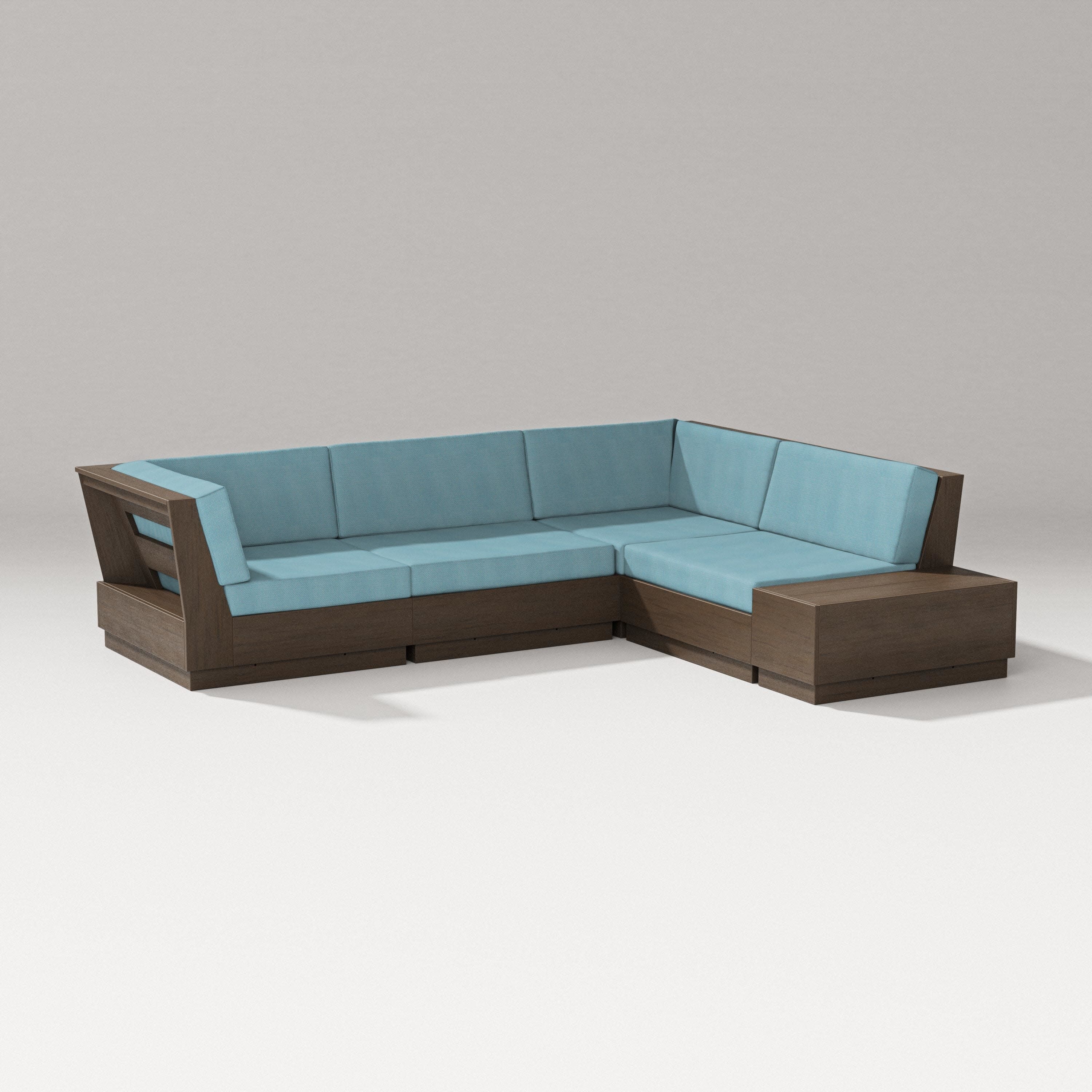 Elevate Corner Sectional in Kona / Lattice Sky Blue