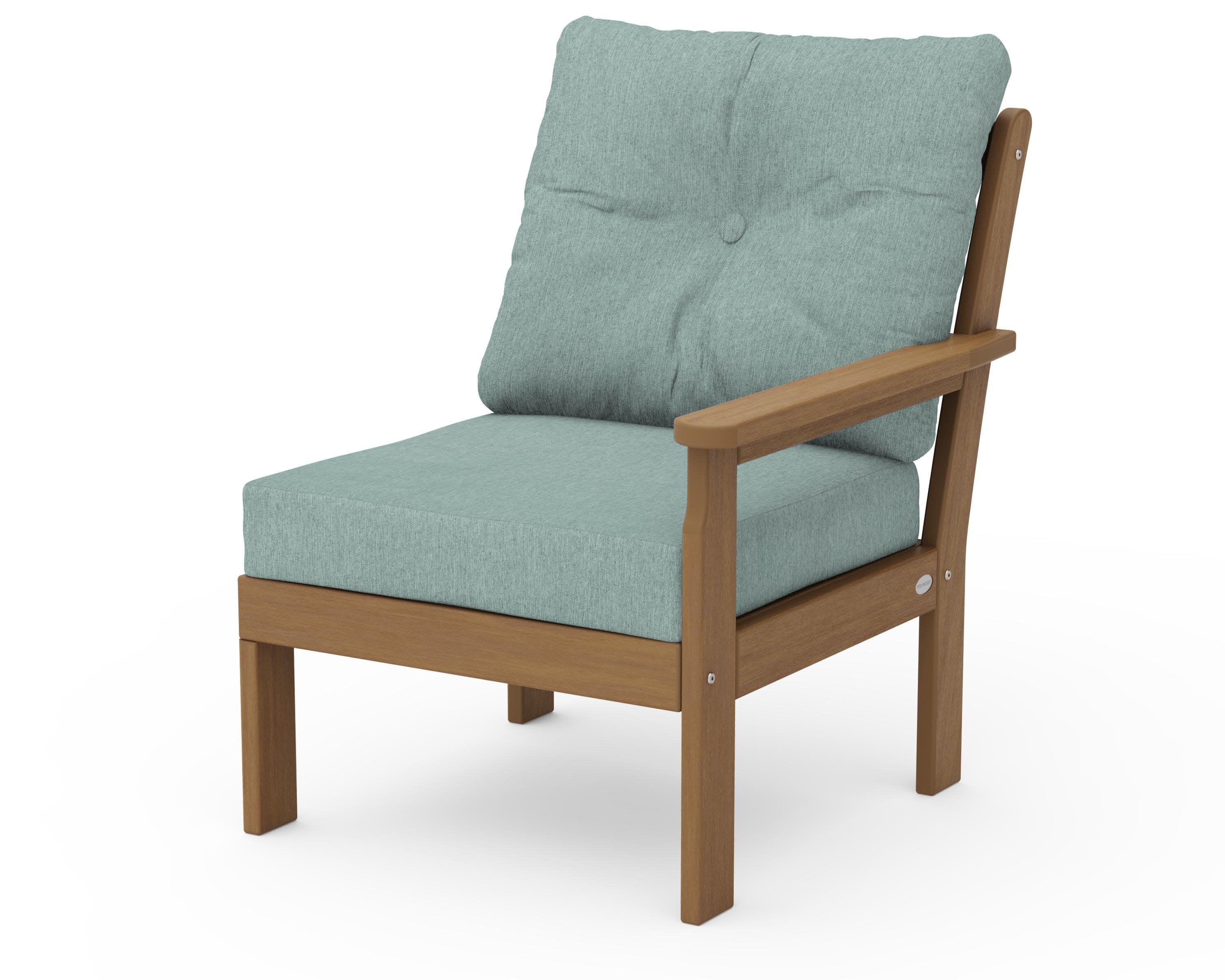 Vineyard Modular Right Arm Chair in Natural / Glacier Spa