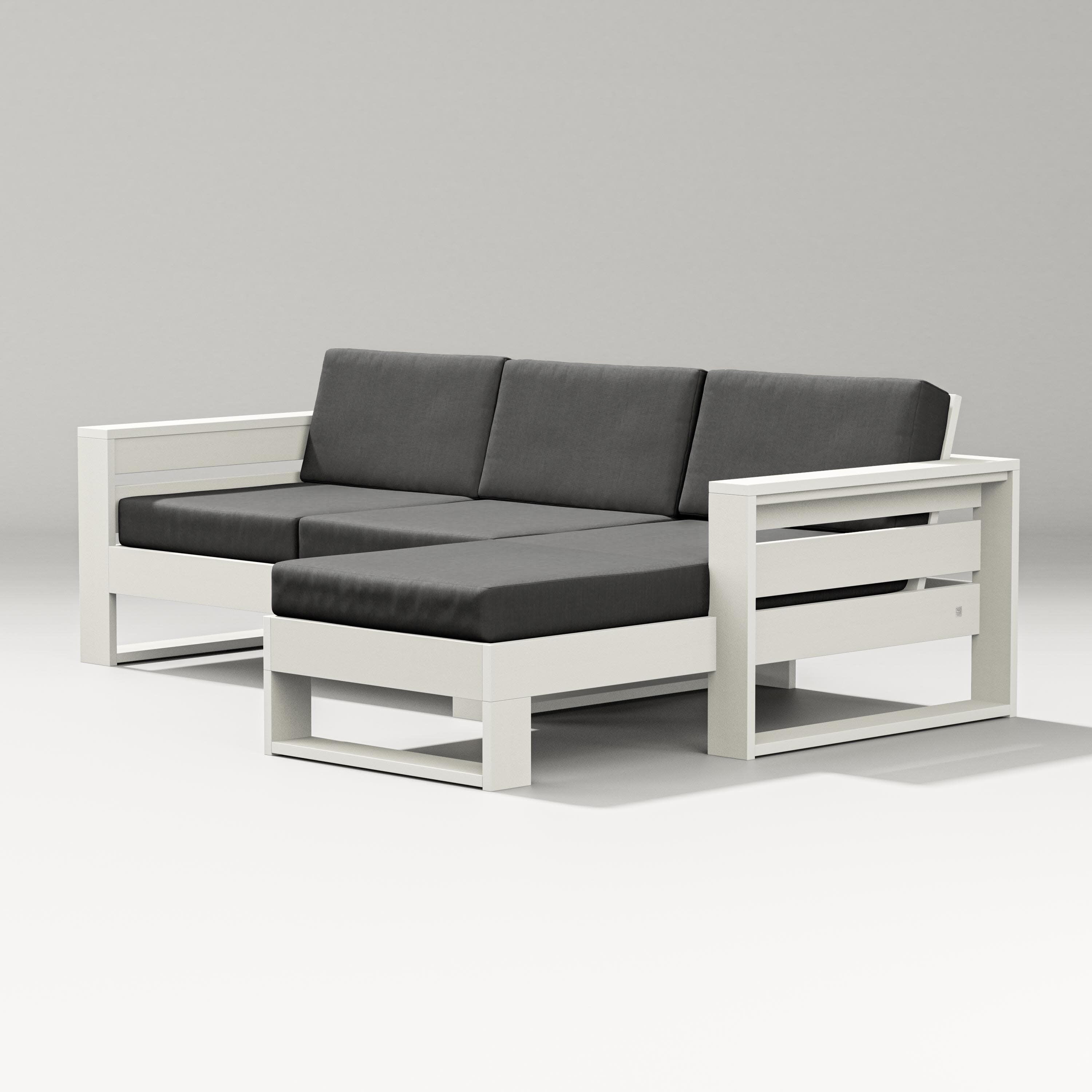 Latitude Right Chaise Sectional in Vintage White / Spectrum Carbon