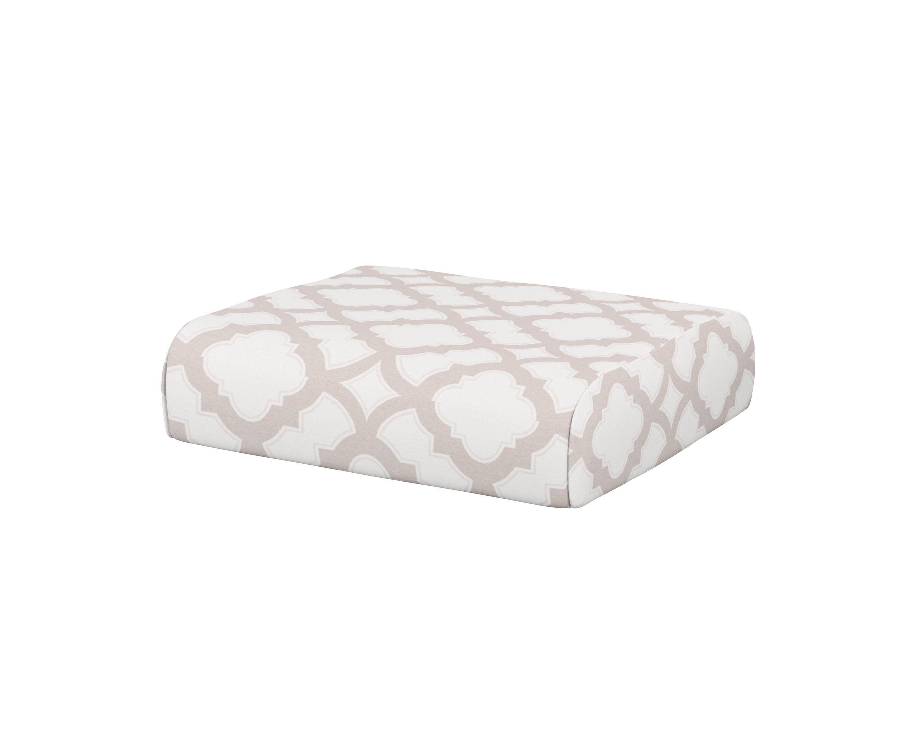 Club Ottoman Cushion in Trellis Dune Burlap