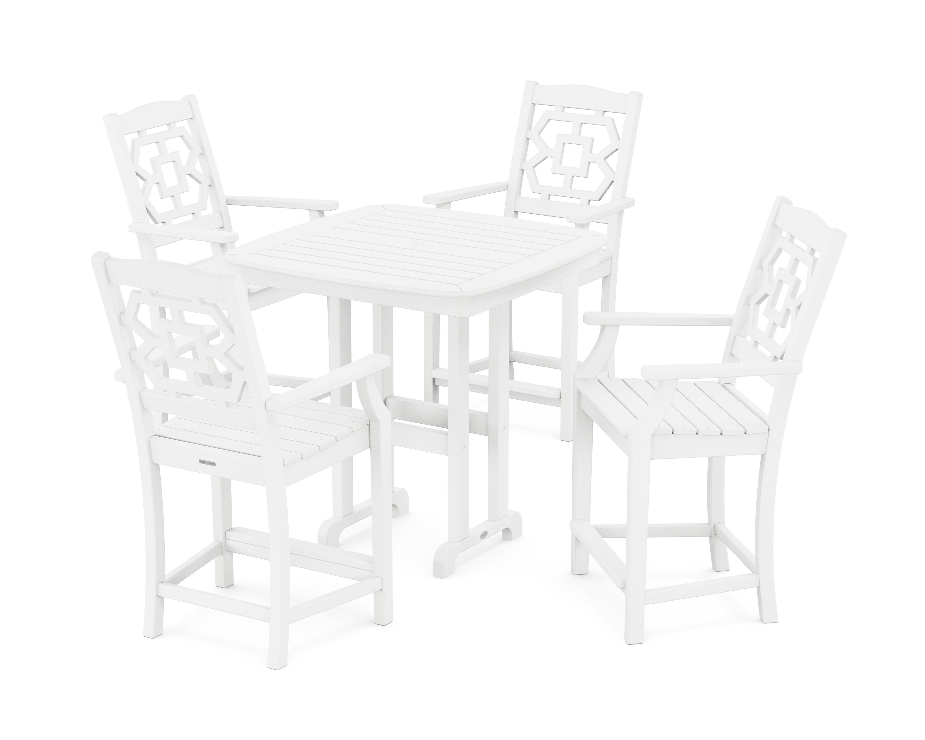 Chinoiserie 5-Piece Counter Set in White
