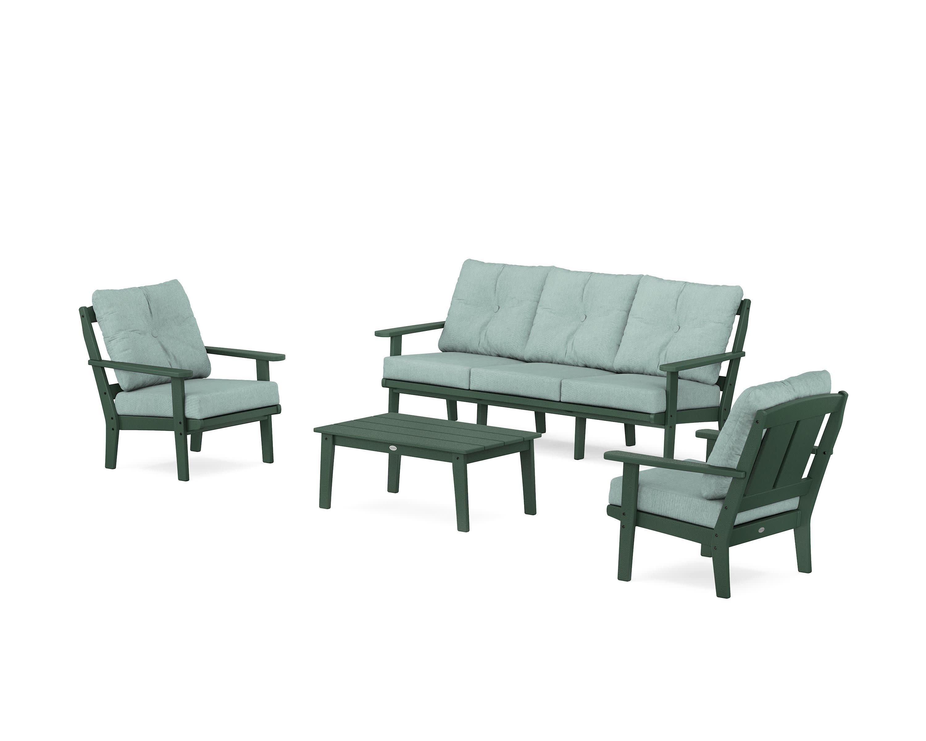 Mission 4-Piece Deep Seating Set with Sofa in Green / Glacier Spa