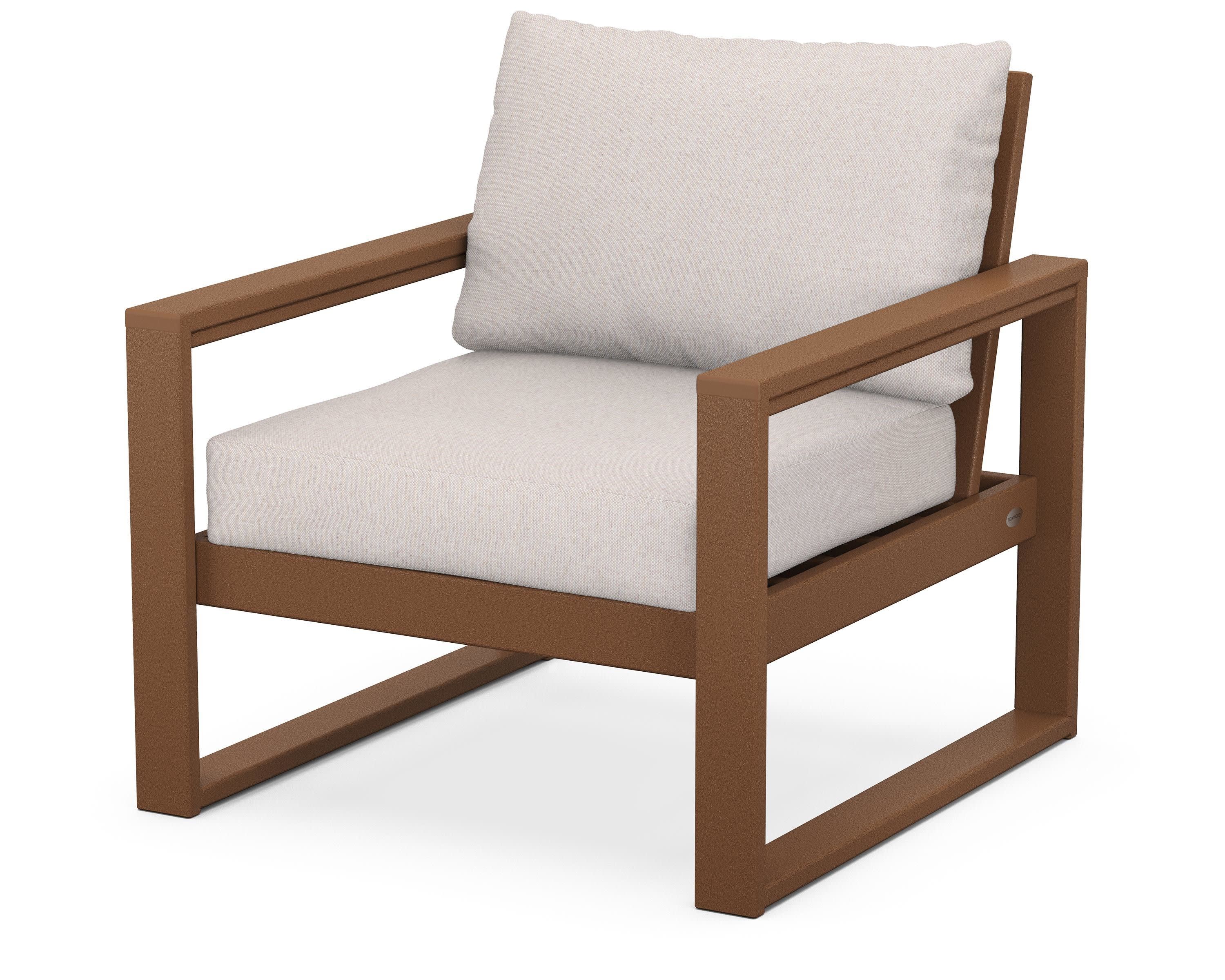 EDGE Club Chair in Teak / Dune Burlap