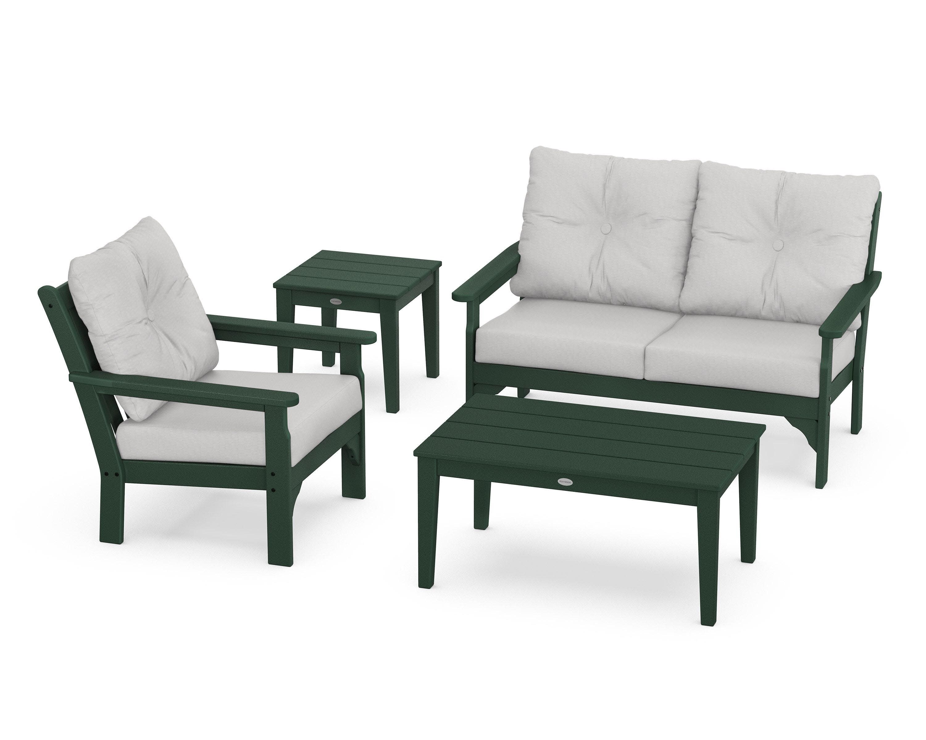 Vineyard 4-Piece Deep Seating Set in Green / Diamond in the Rough